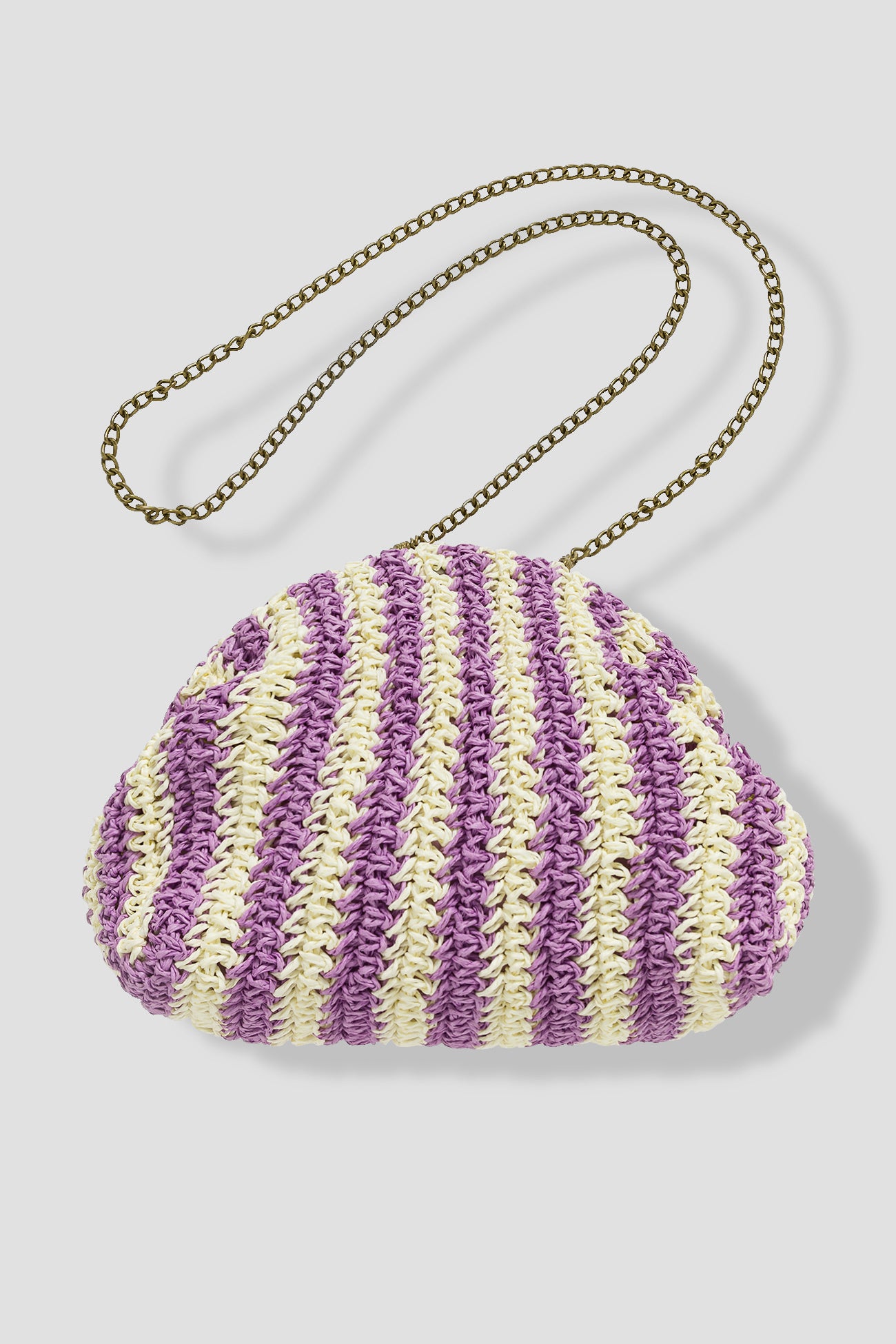 Woven striped bag - Light violet print