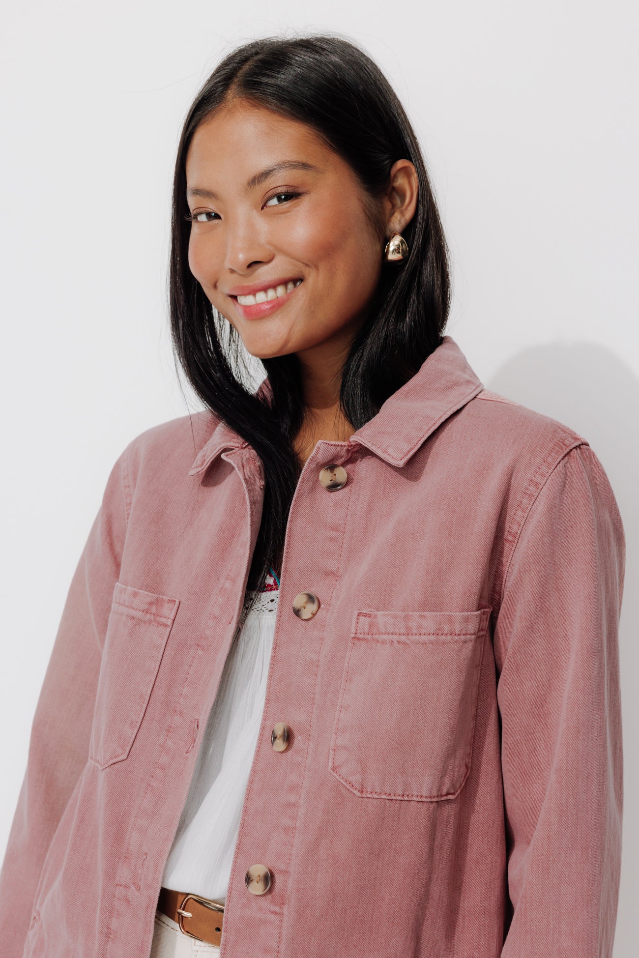 ALMA canvas overshirt - Chocolate