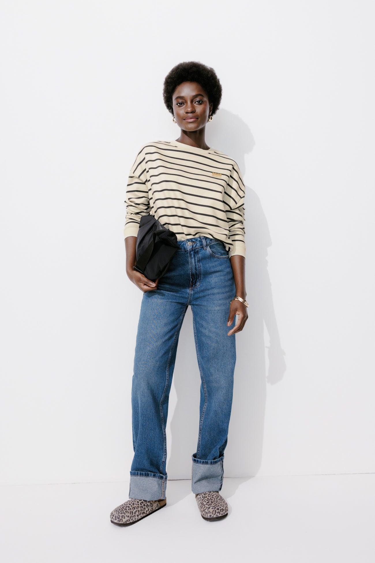 Patterned sweatshirt - Black stripes