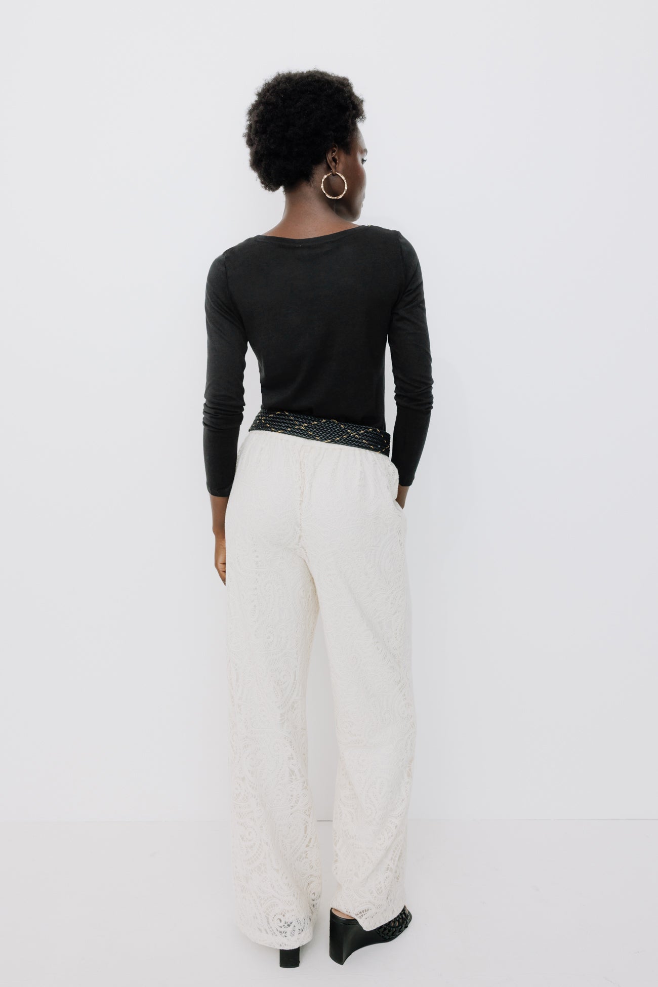 Round-neck top - Ecru