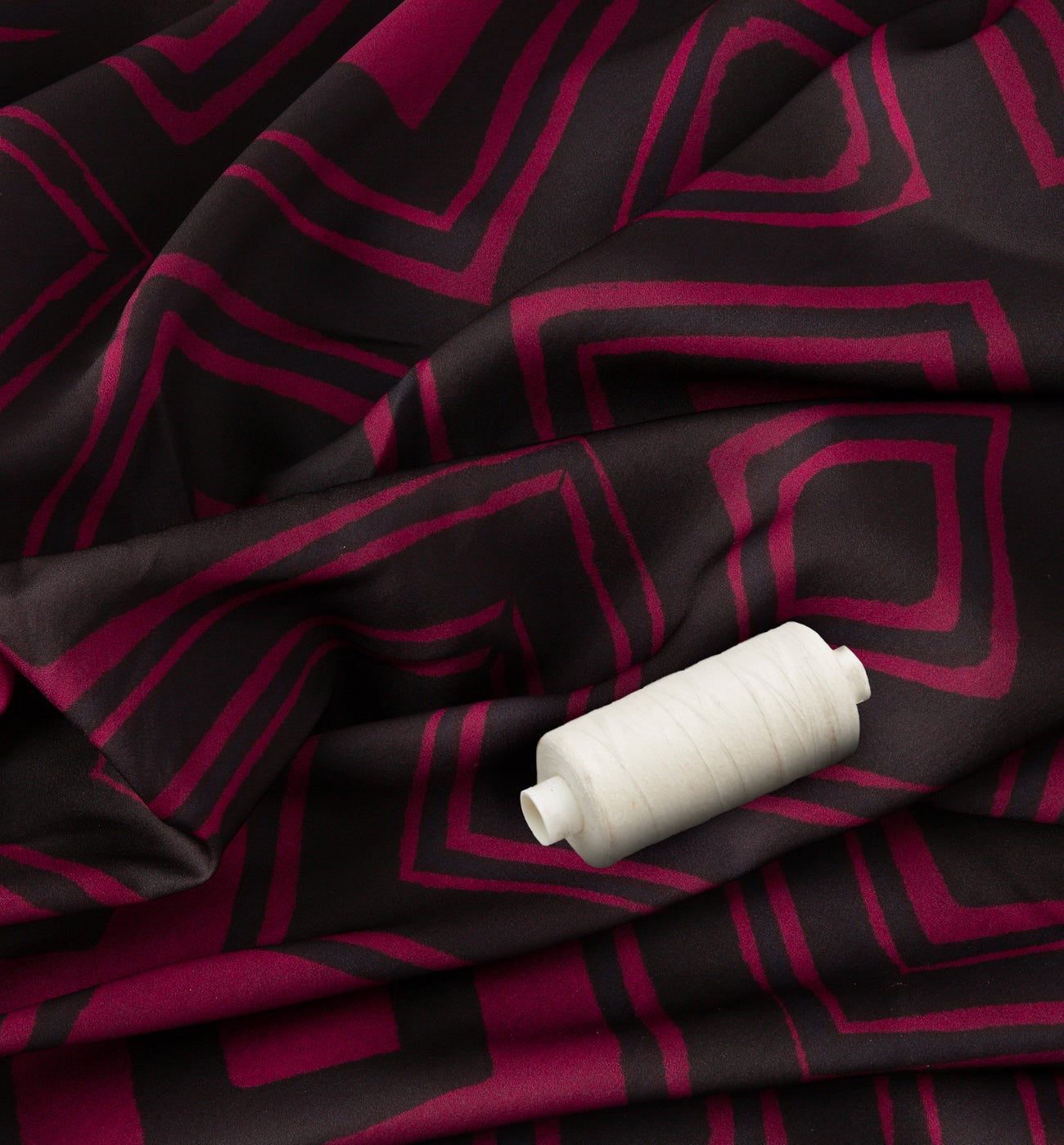 Polyester satin fabric cut - Yellow print