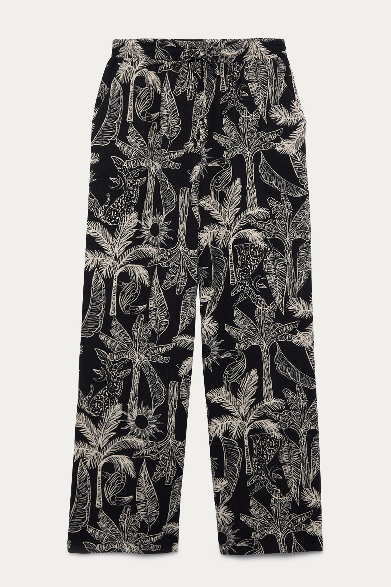 Wideleg patterned trousers - Black print