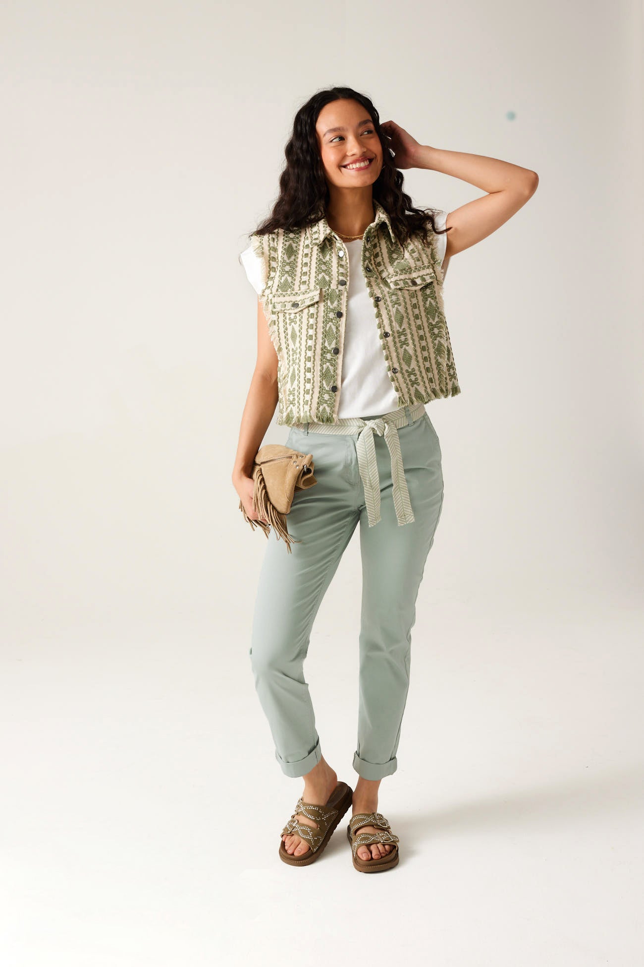 Belted chinos - Ochre