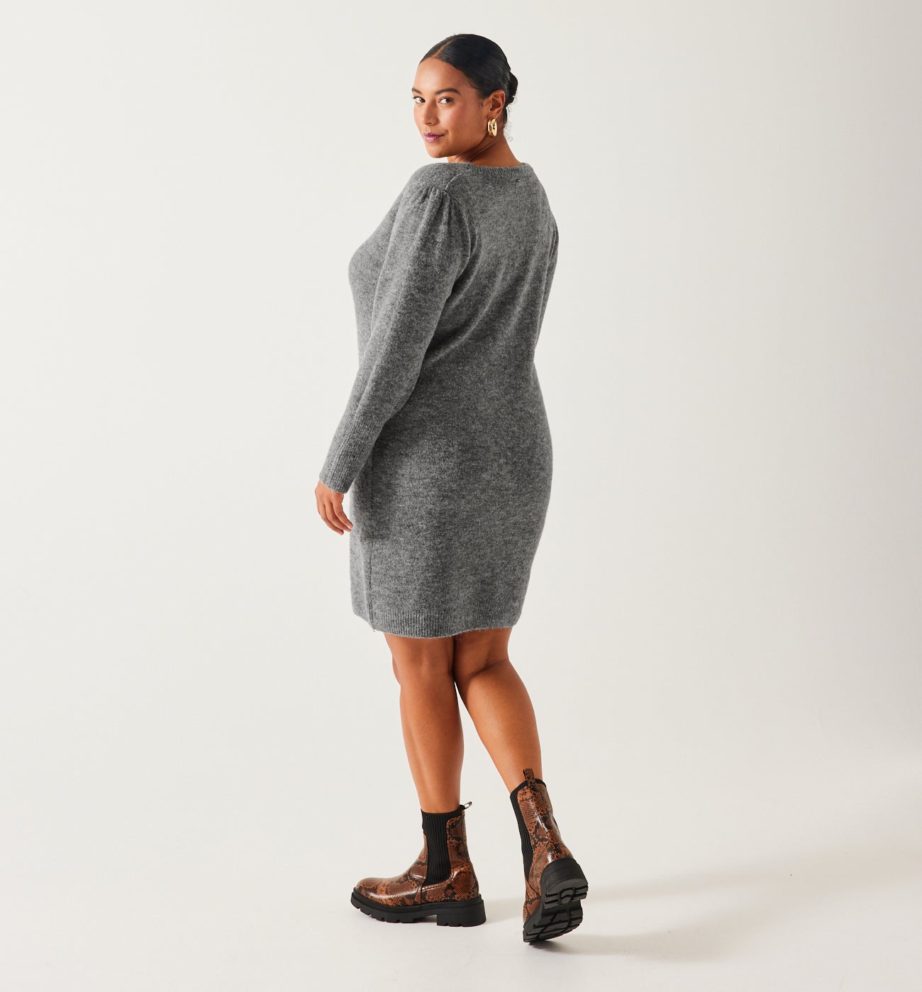 Flecked jumper dress - Black