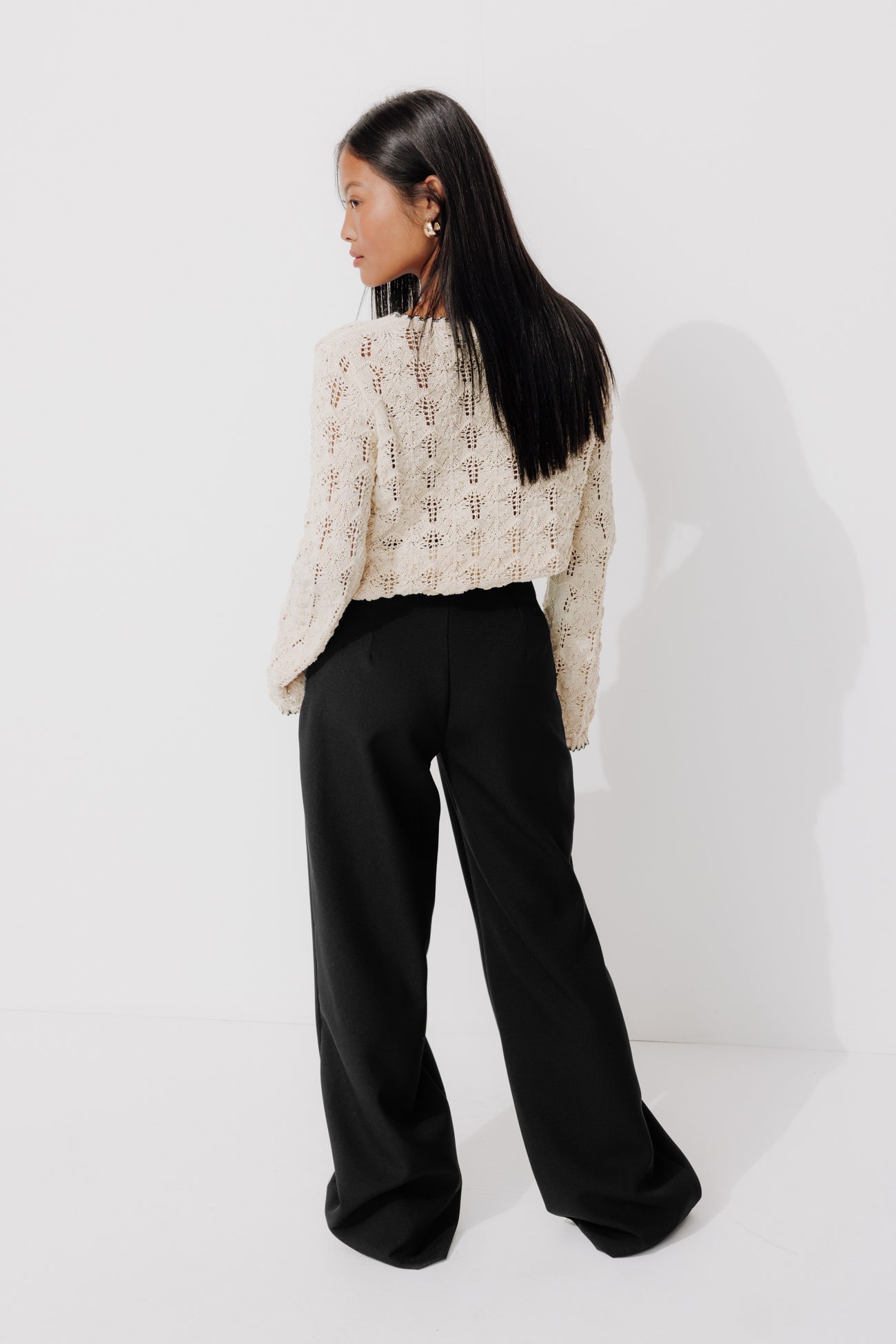 High-waist wideleg trousers - Black