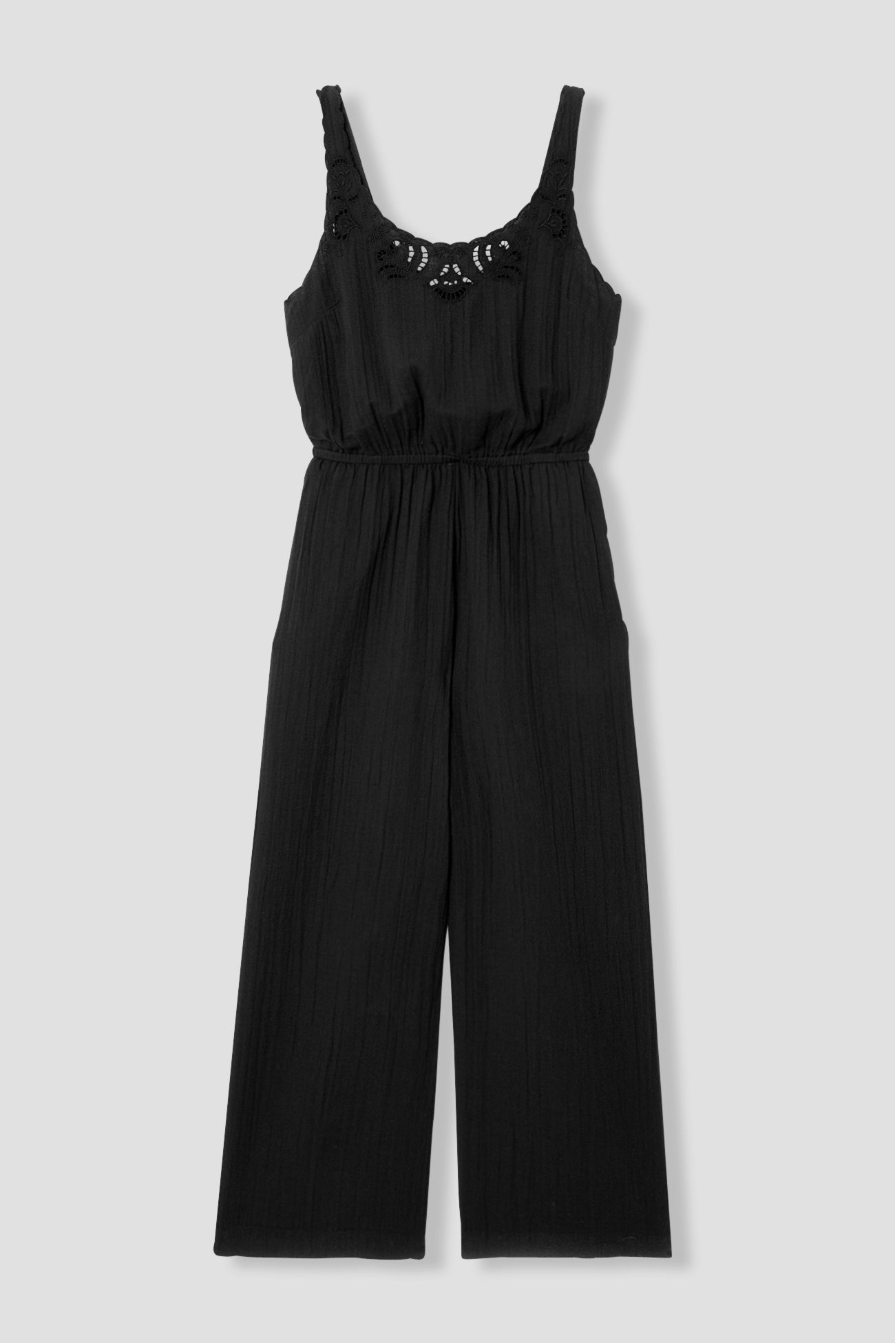 Cotton gauze jumpsuit - Ochre