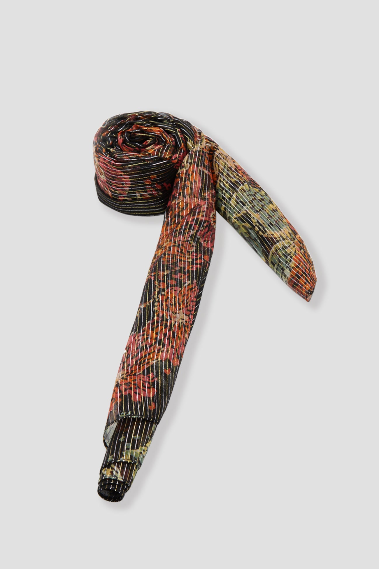 Glitzy patterned scarf - Black print