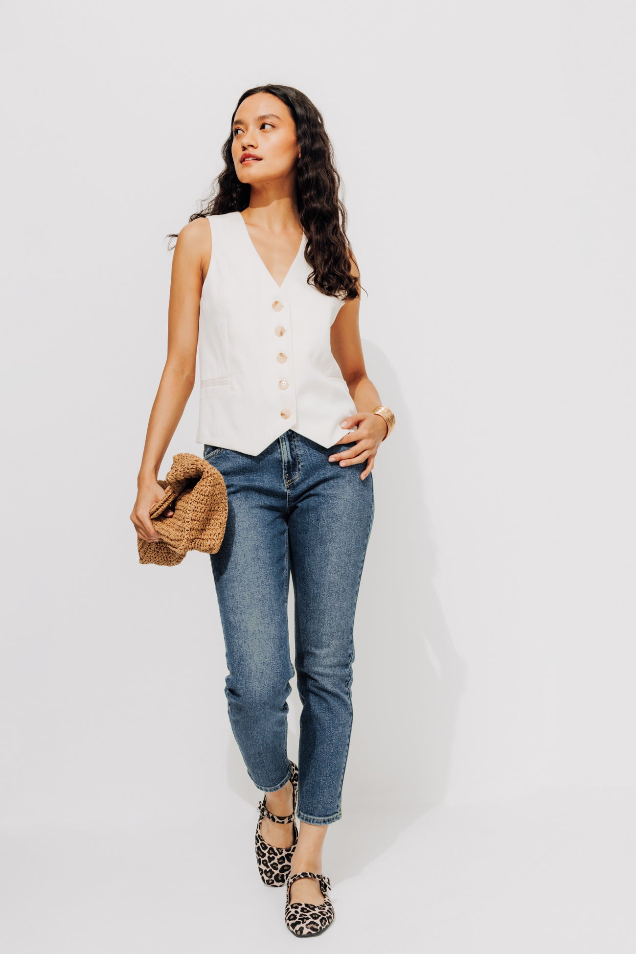 GASTON slim-leg cropped jeans - Medium denim