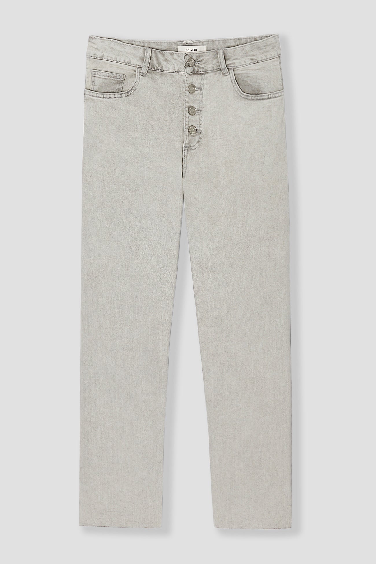 Jeans with button fly - Grey denim