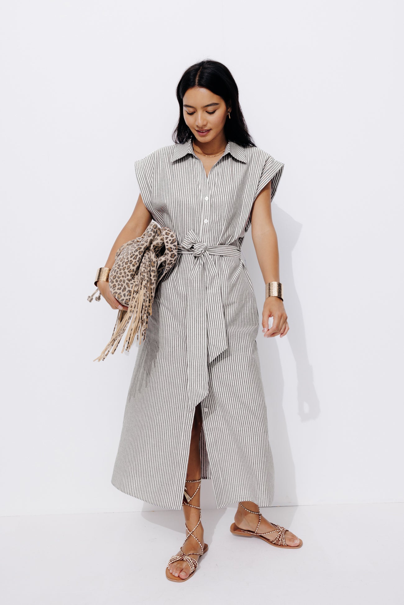 Striped shirtdress - Blue stripes