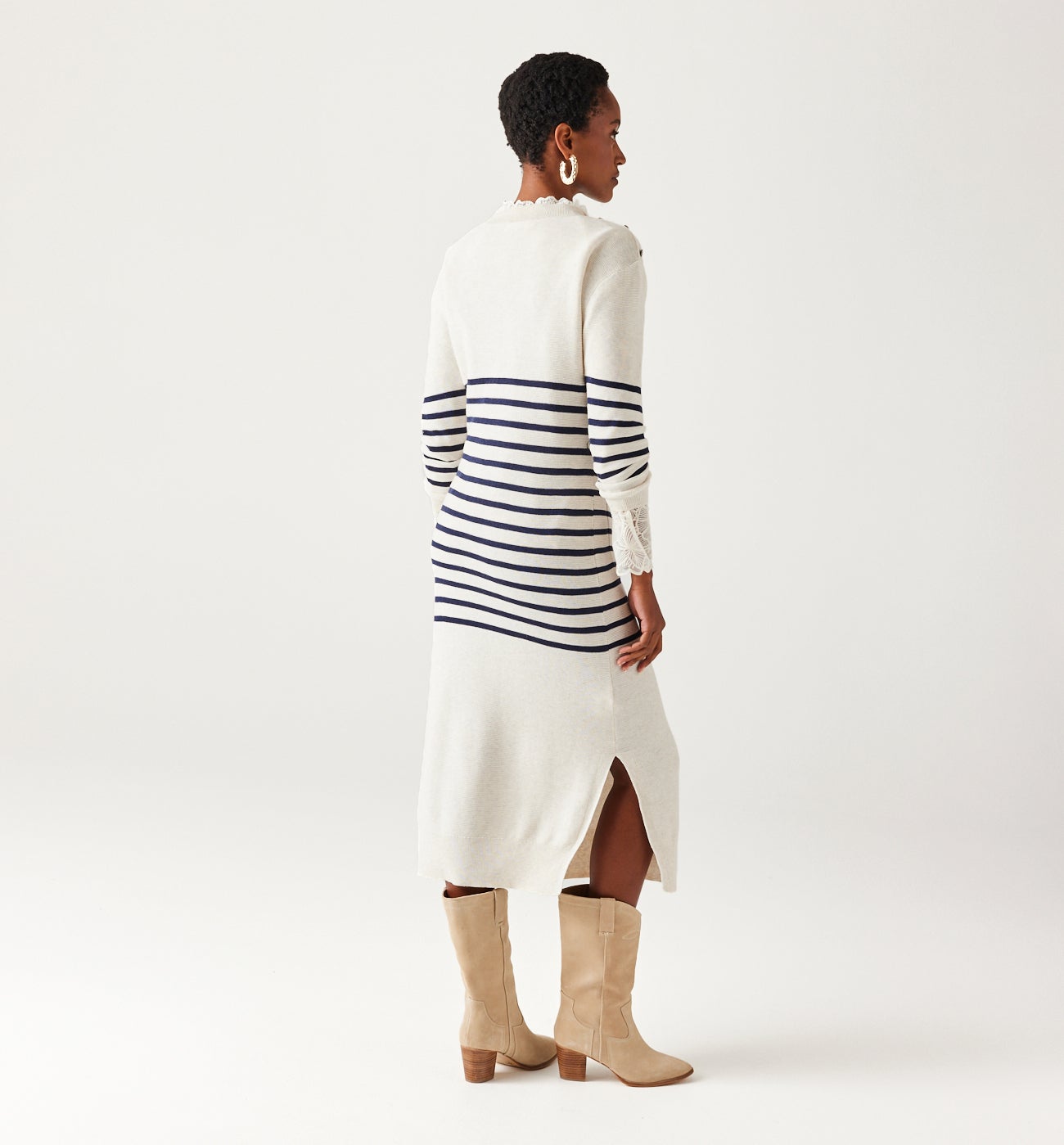 Nautical jumper dress - Navy blue stripes