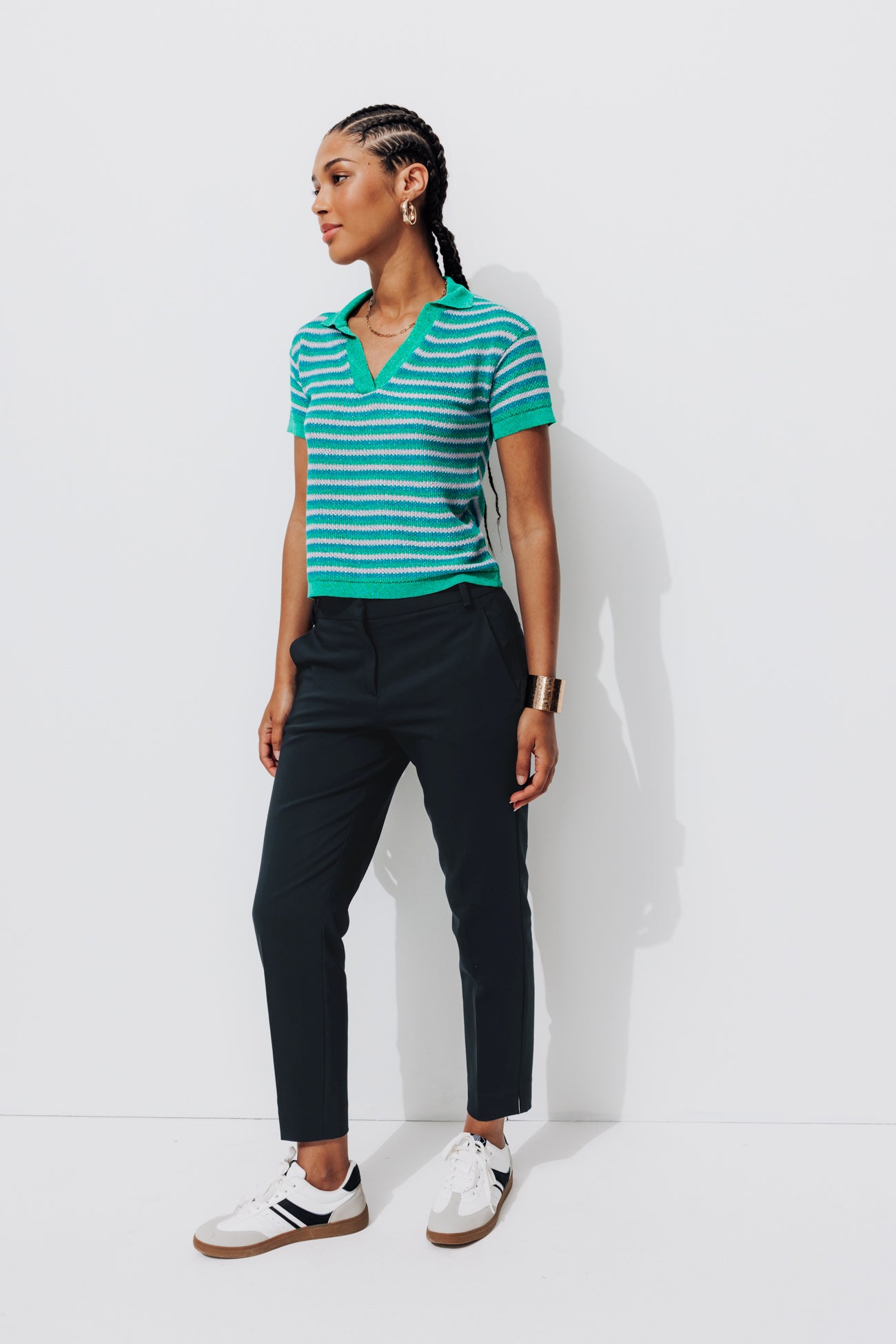 Plain cigarette trousers - Navy blue