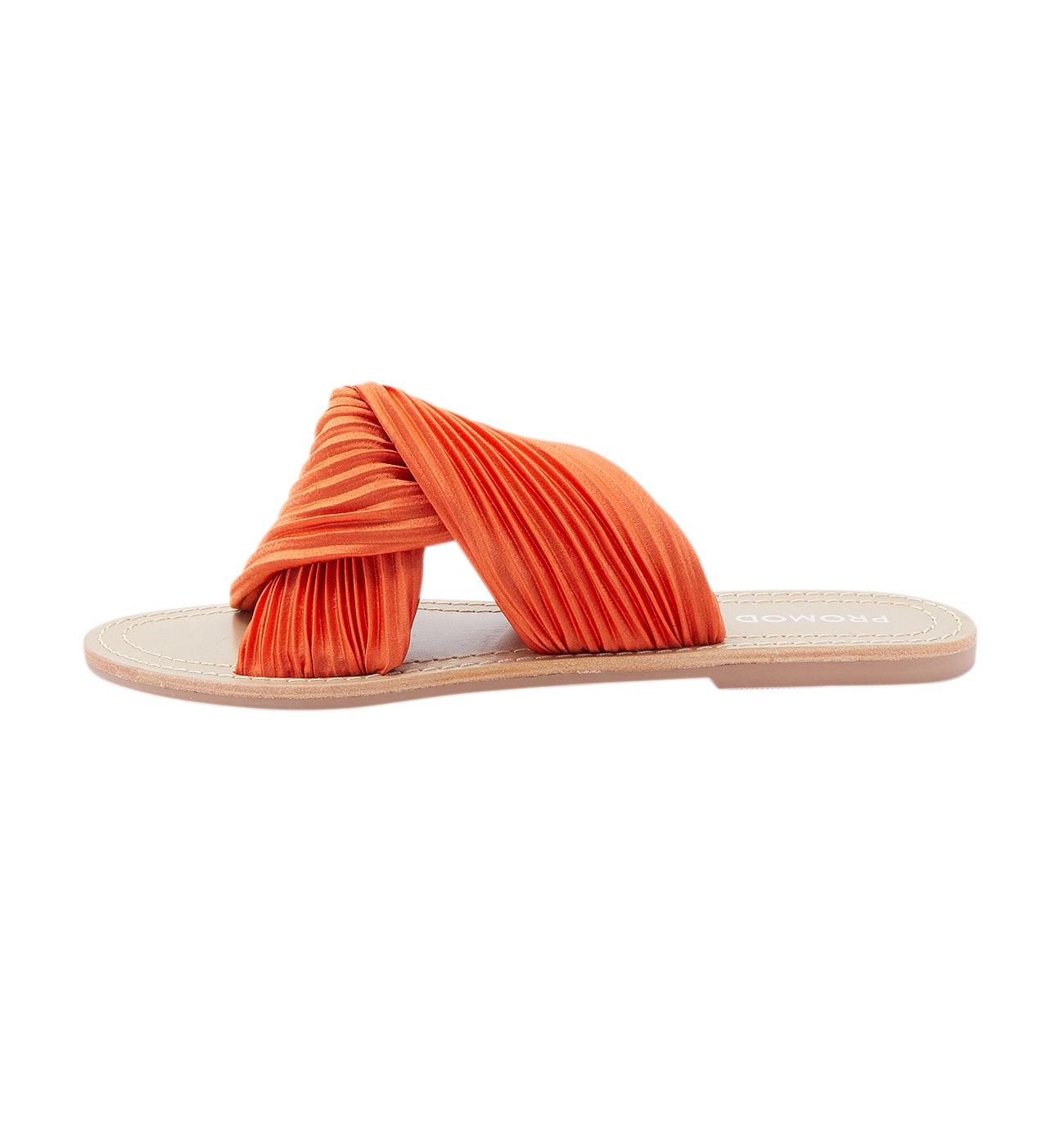 Pleat strap mules - Orange