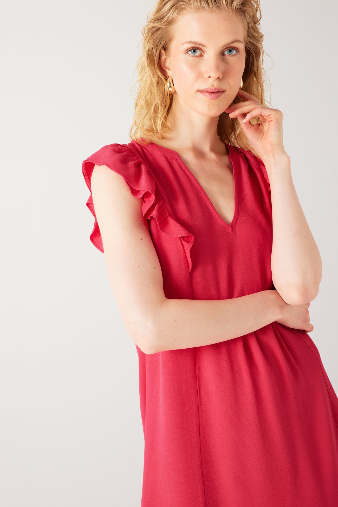 Eco-produced dress - Navy blue print