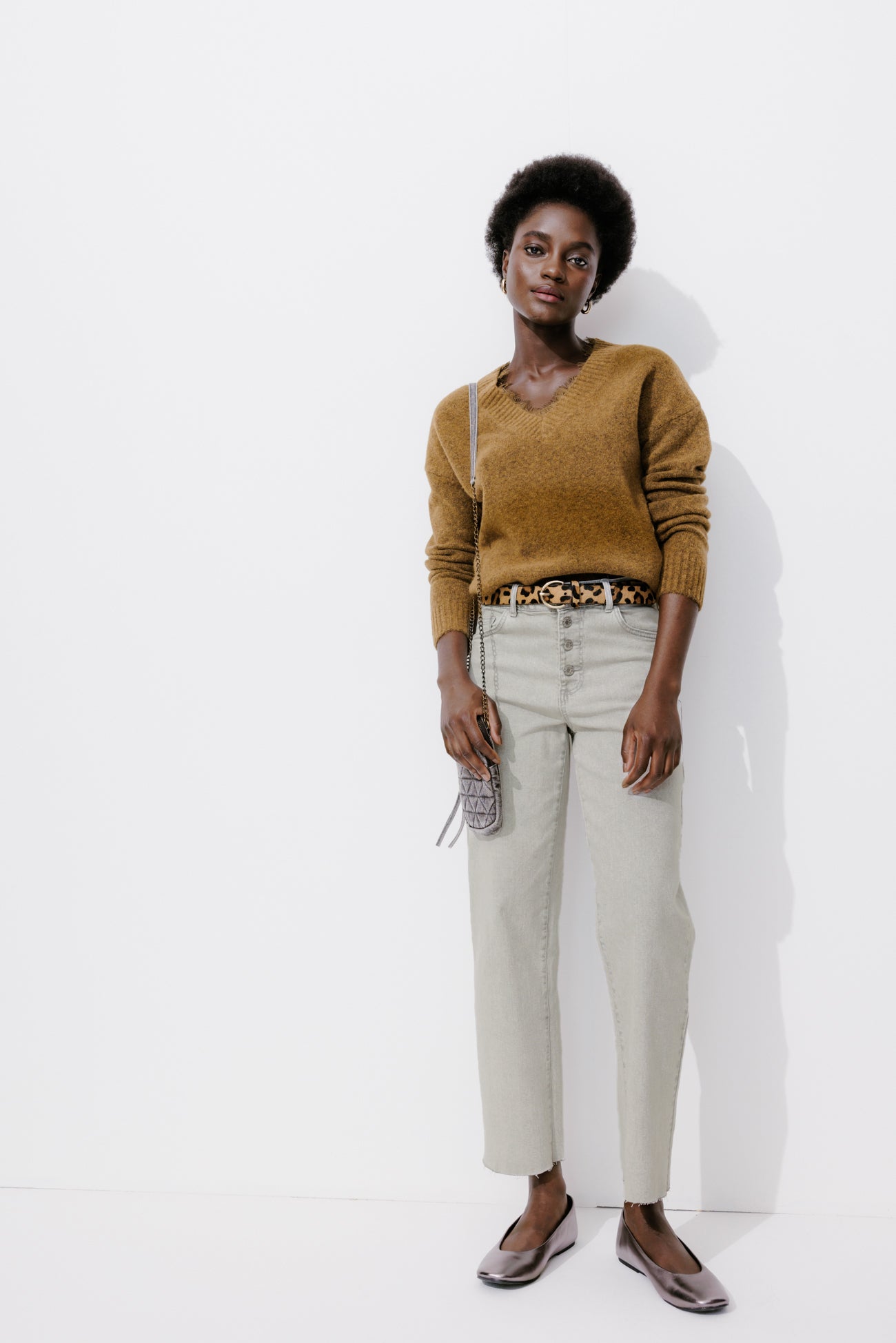 Jeans with button fly - Grey denim