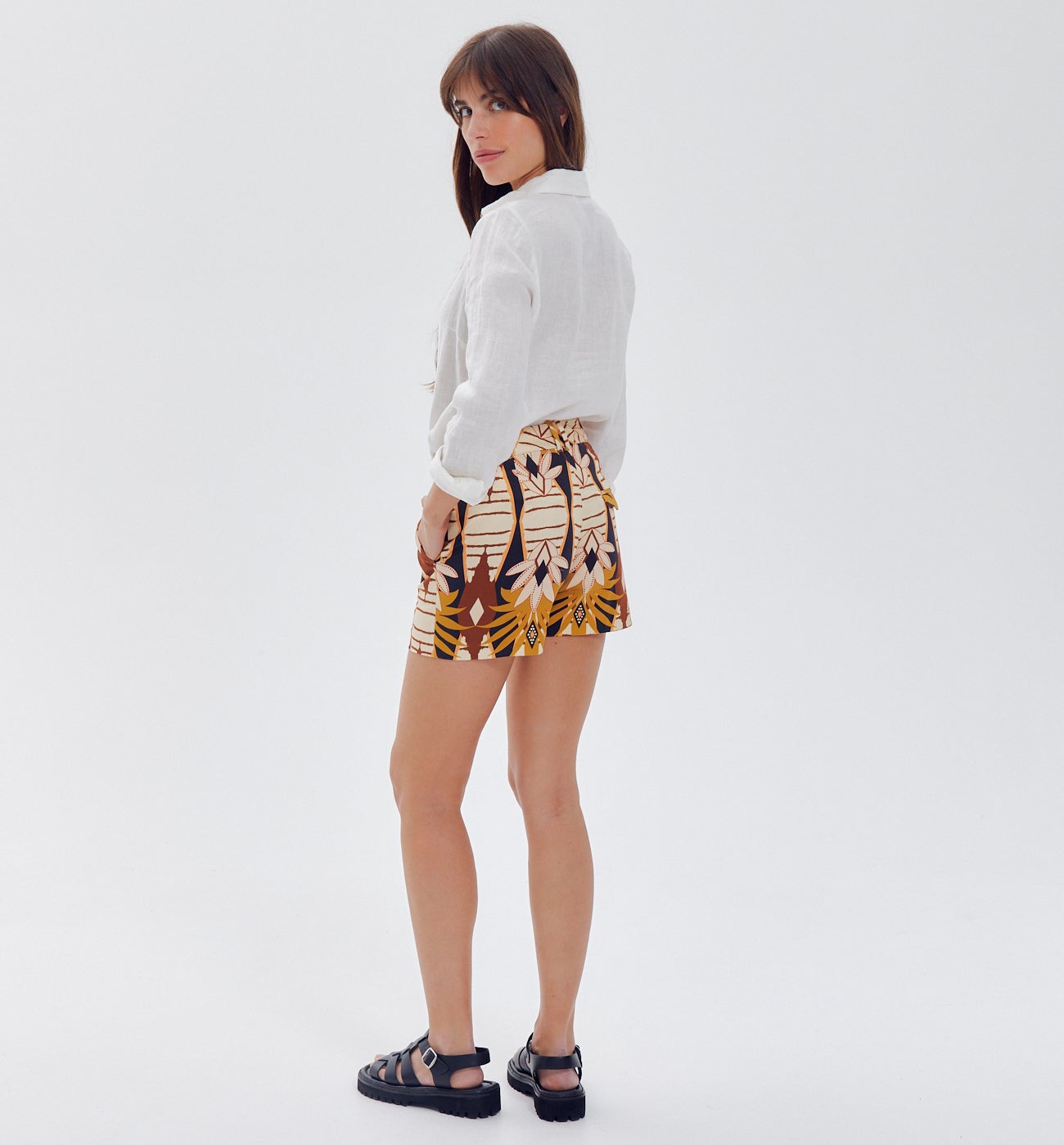 Patterned shorts - Ecru print