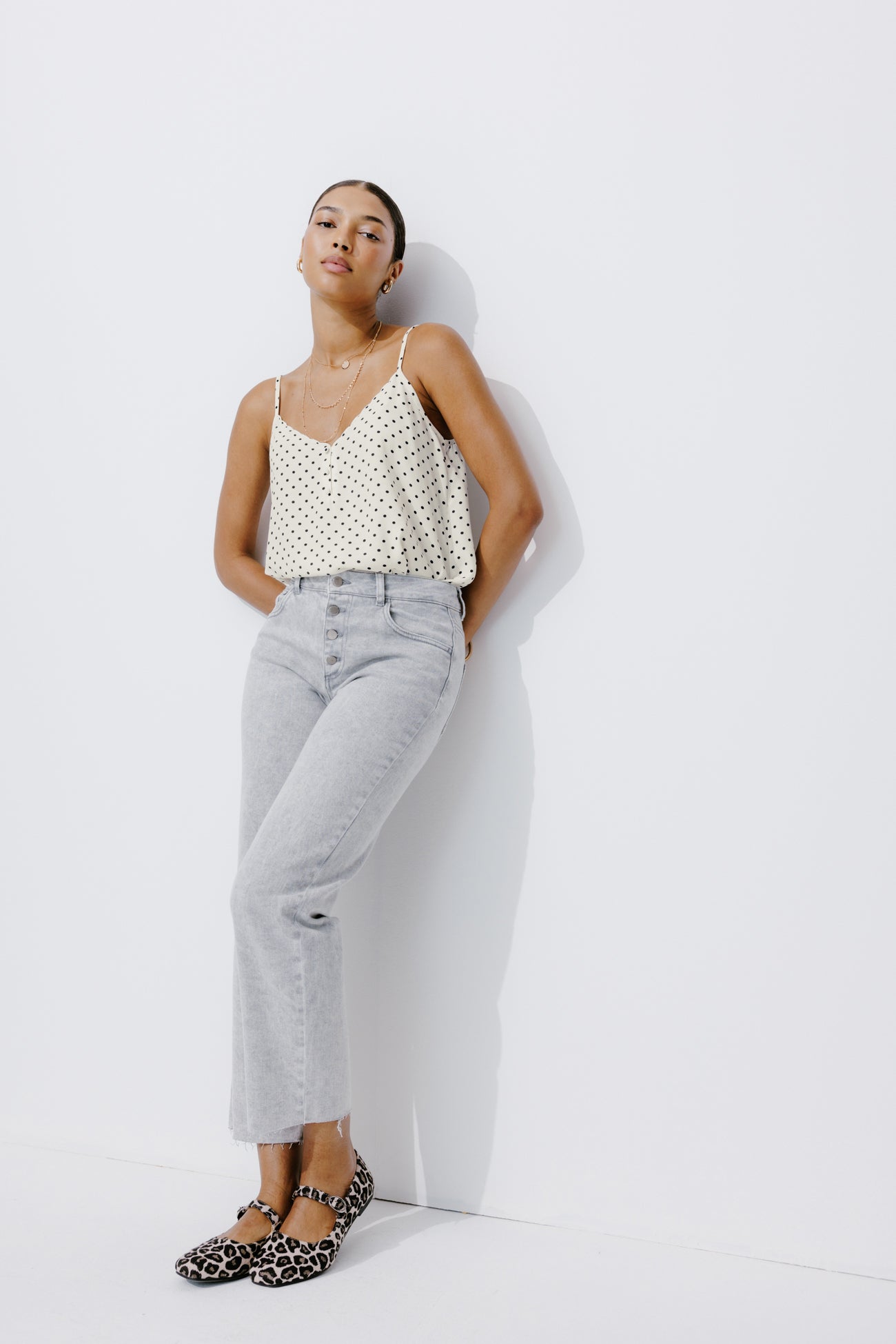 Strappy top - Ecru print