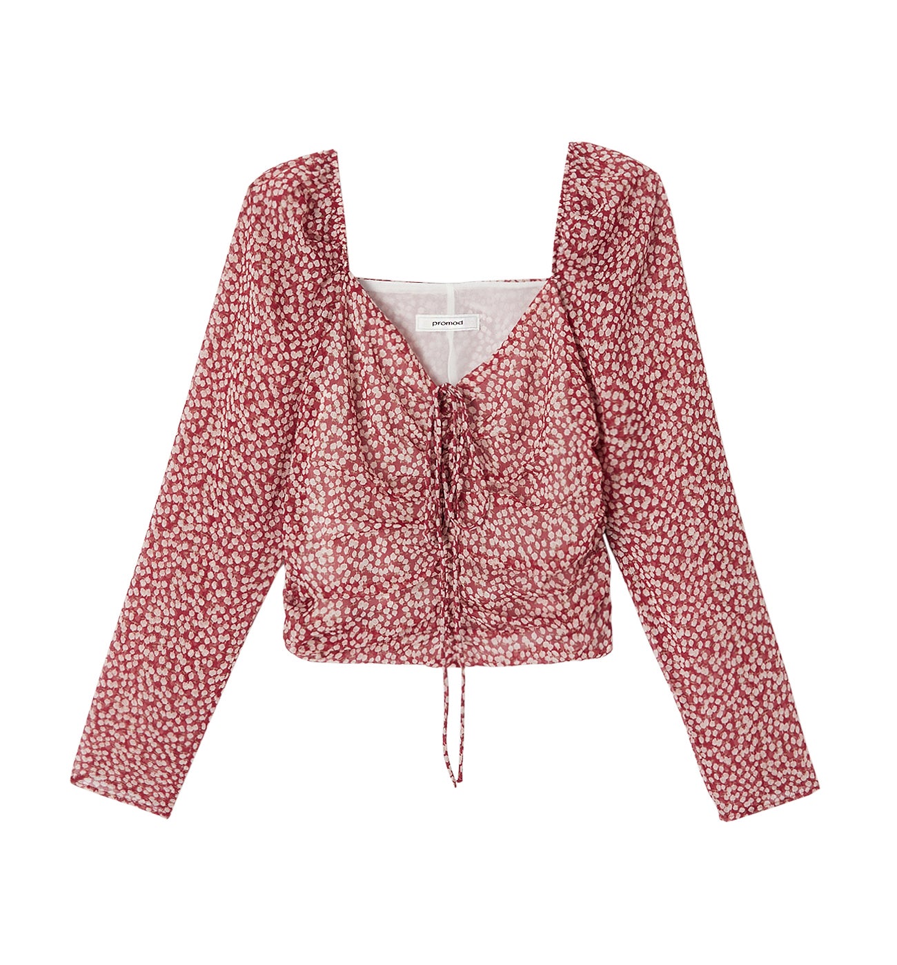 Cropped voile top - Multicolour print