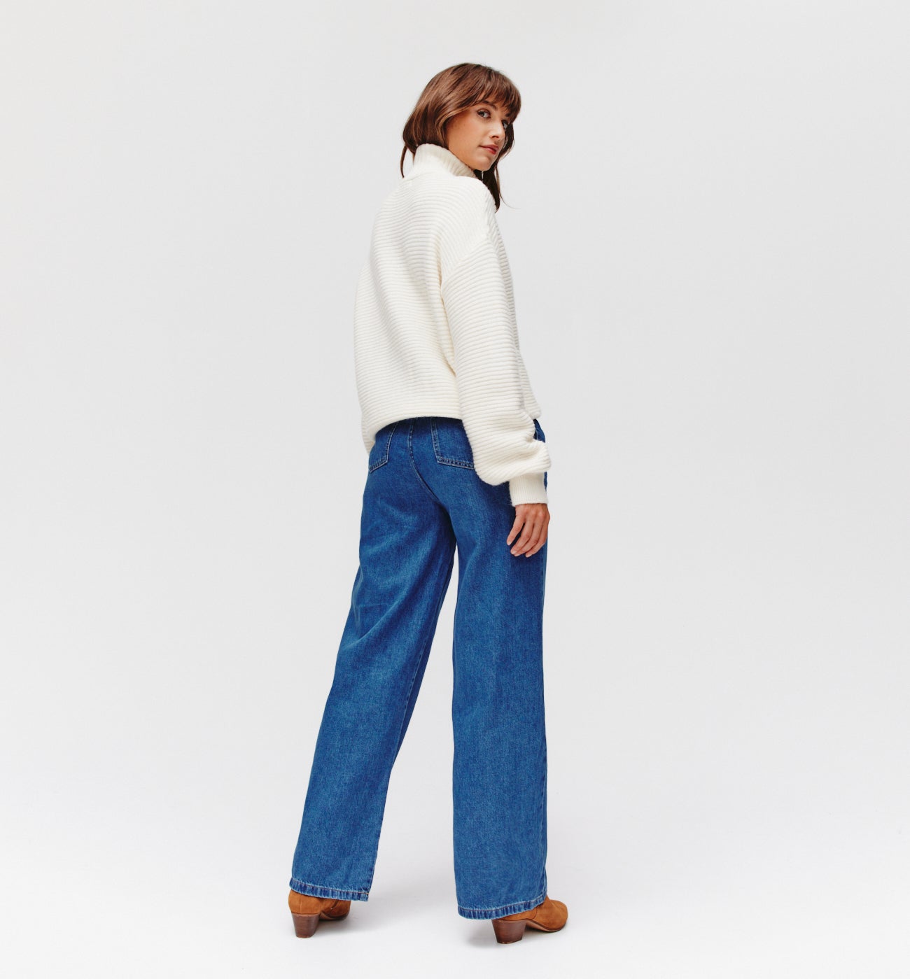 Trucker neckline cardigan - Ecru