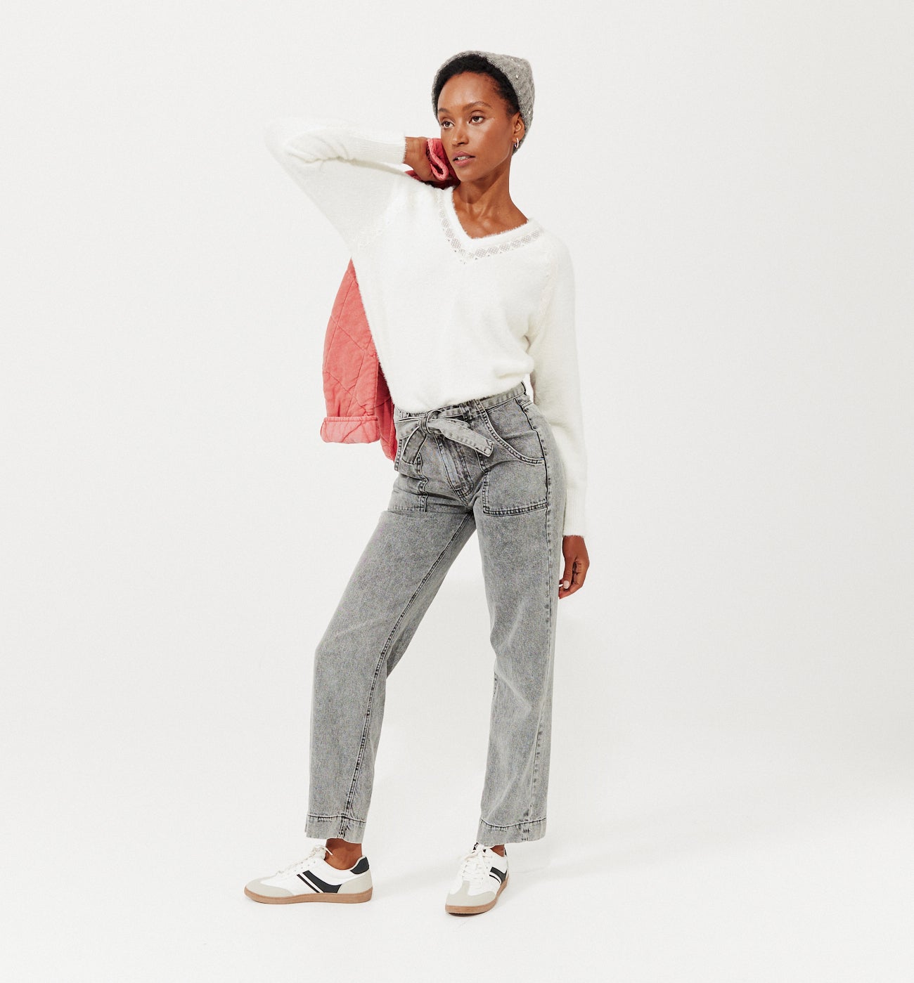 Lace detail jumper - Black