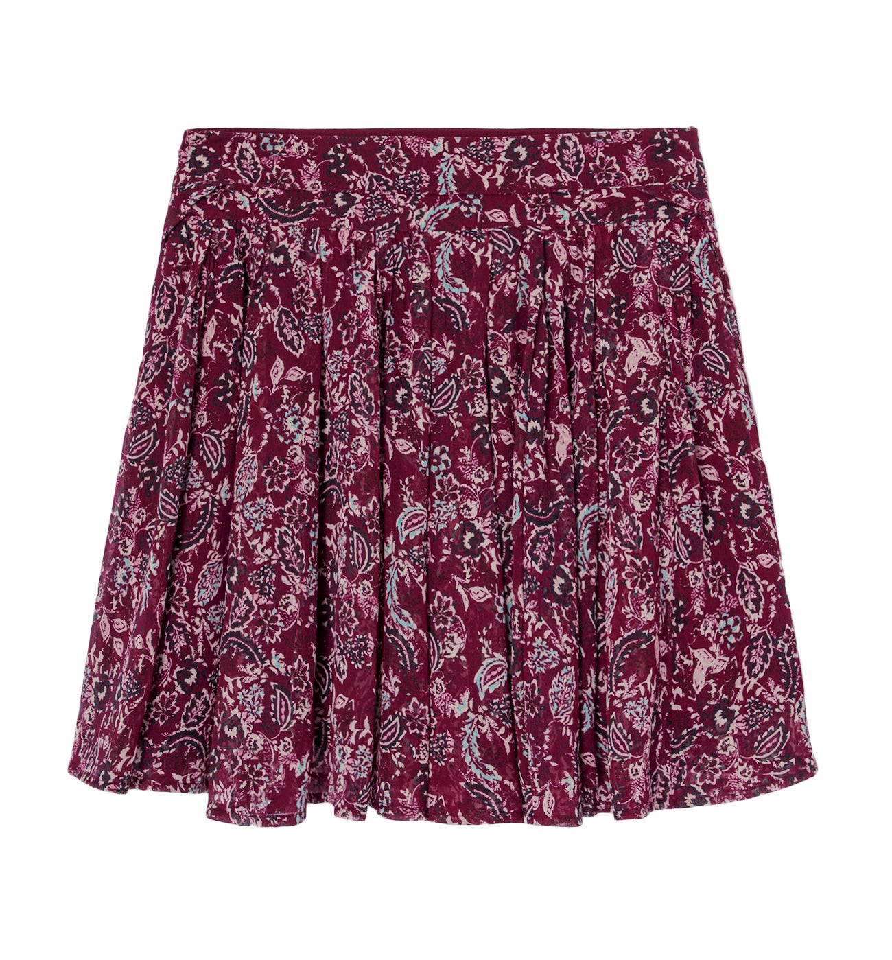 Short patterned boho skirt - Multicolour print