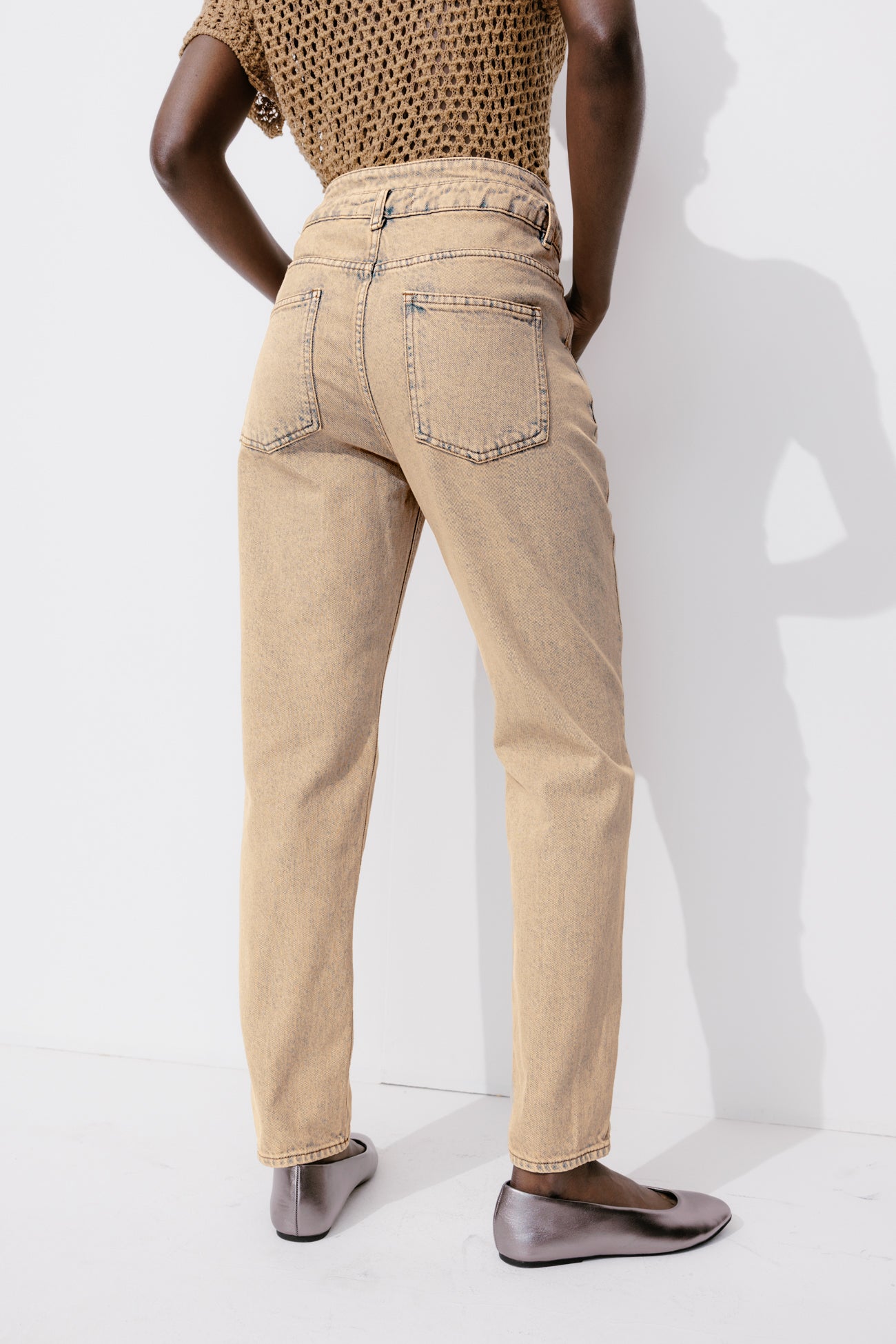 MARCEL high-waist mom jeans - Sand