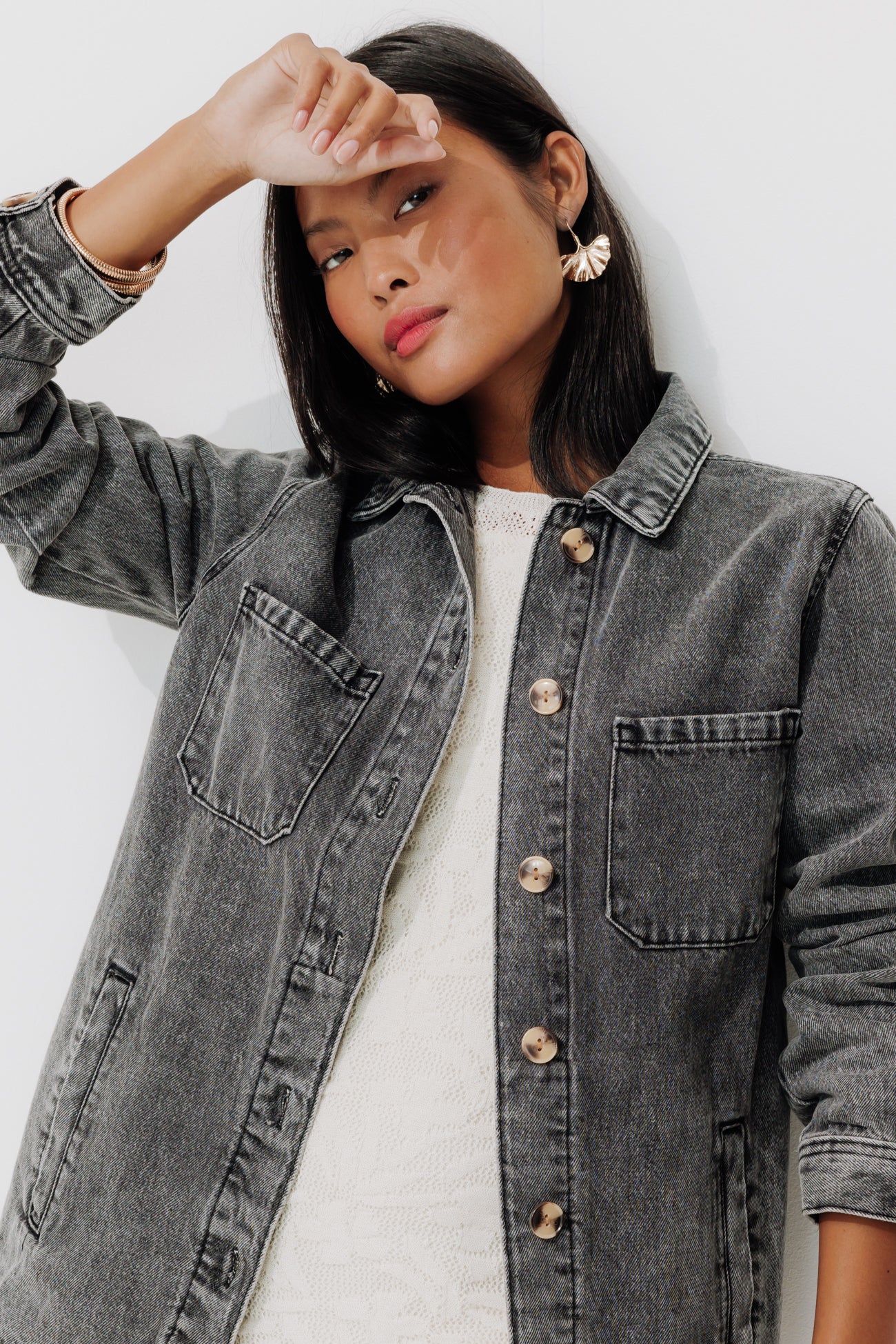 ALMA canvas overshirt - Chocolate