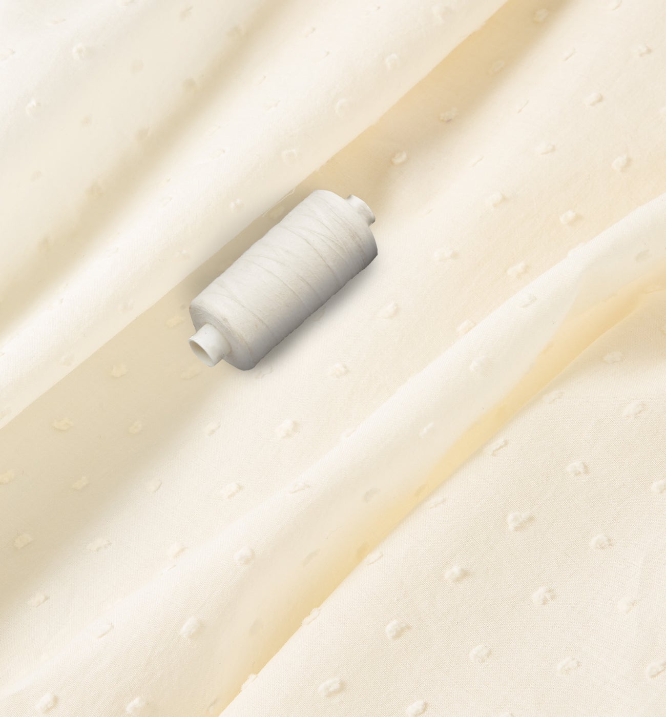 Cotton plumetis fabric cut - Ecru