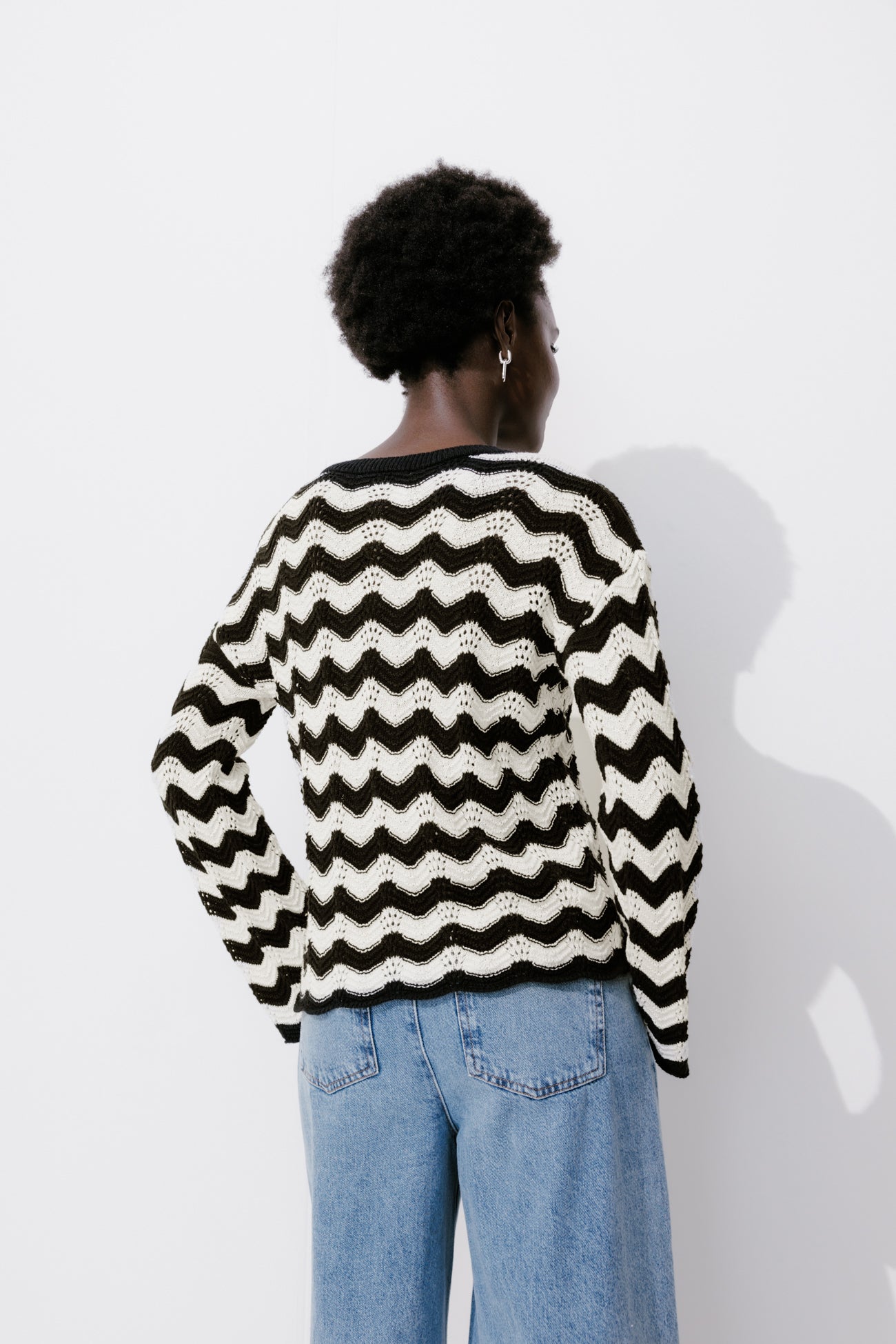 Opnework striped jumper - Black stripes