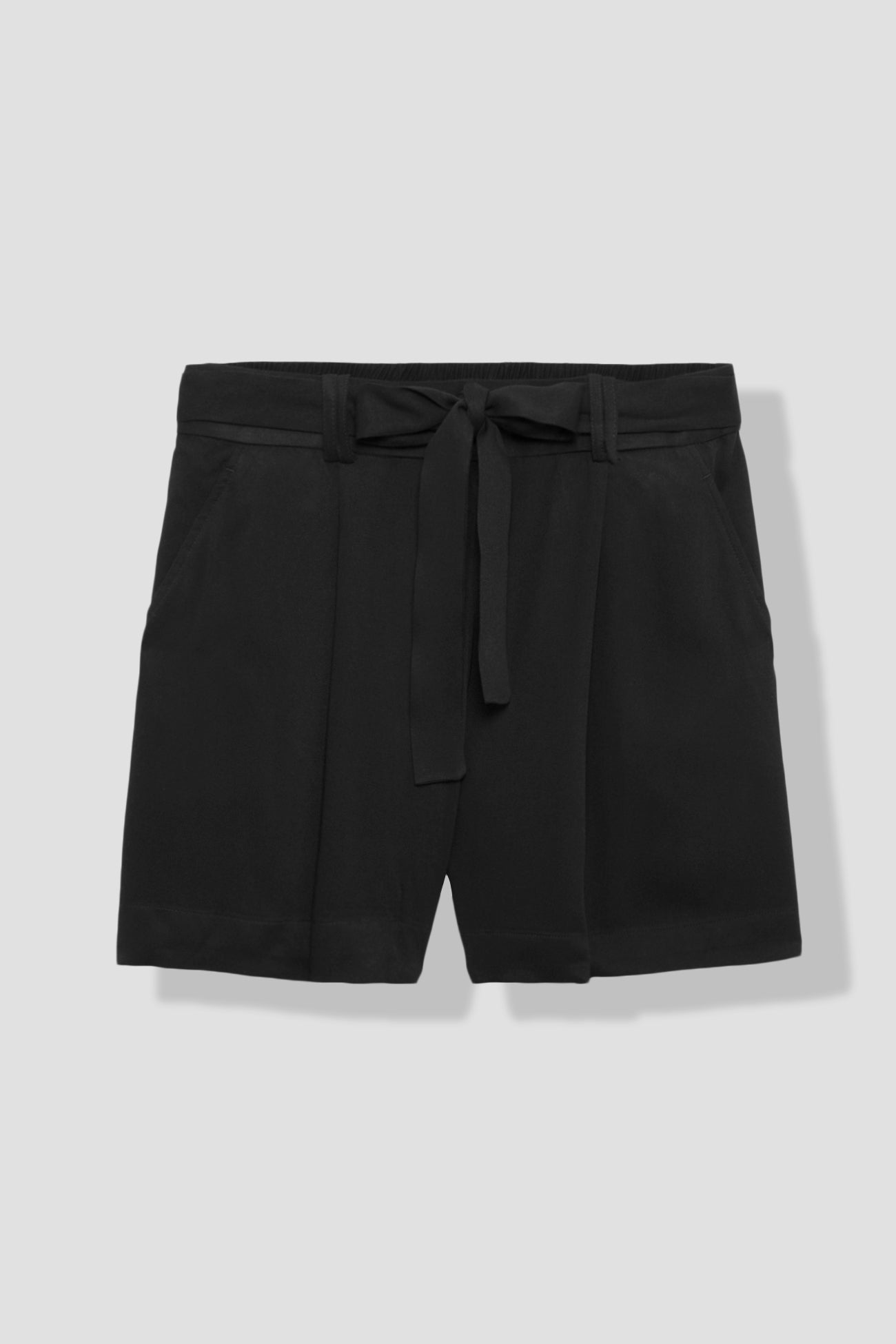 Plain belted shorts - Black print