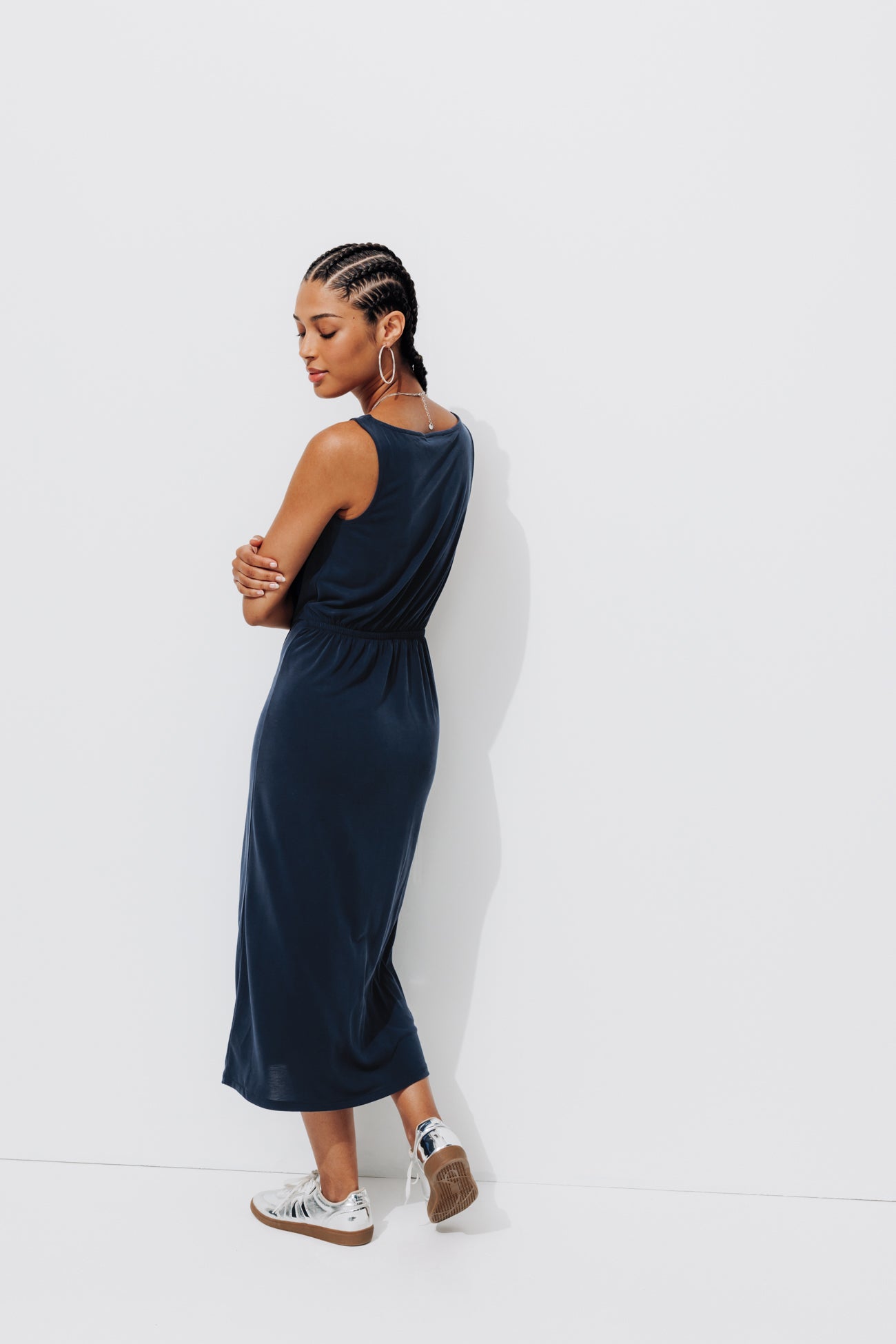 Jersey sleeveless dress - Black