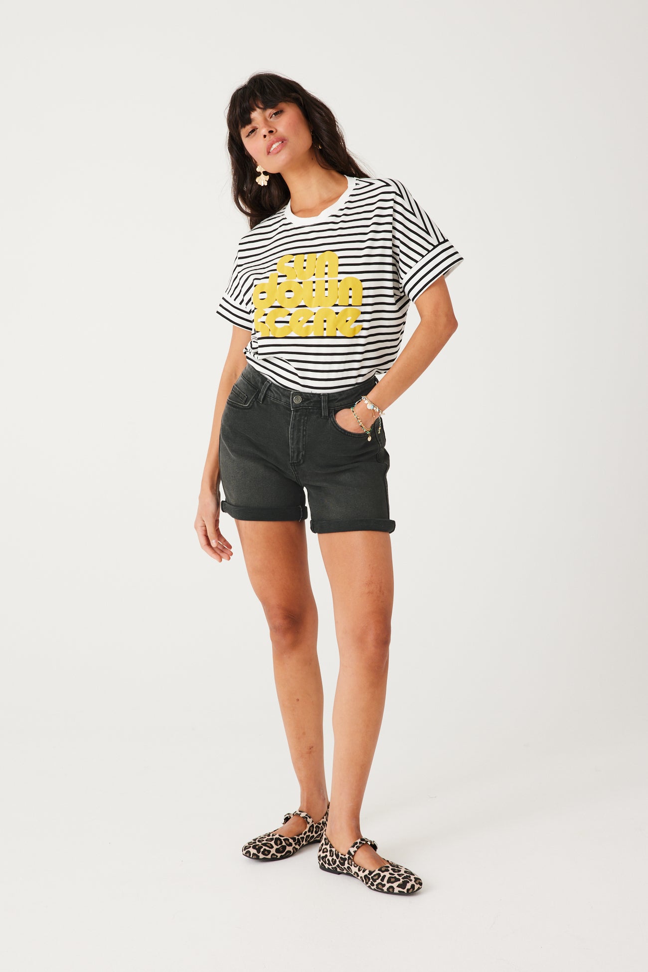 Denim shorts - Grey denim