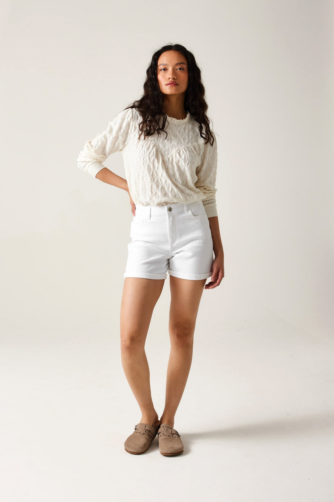 Denim shorts - White