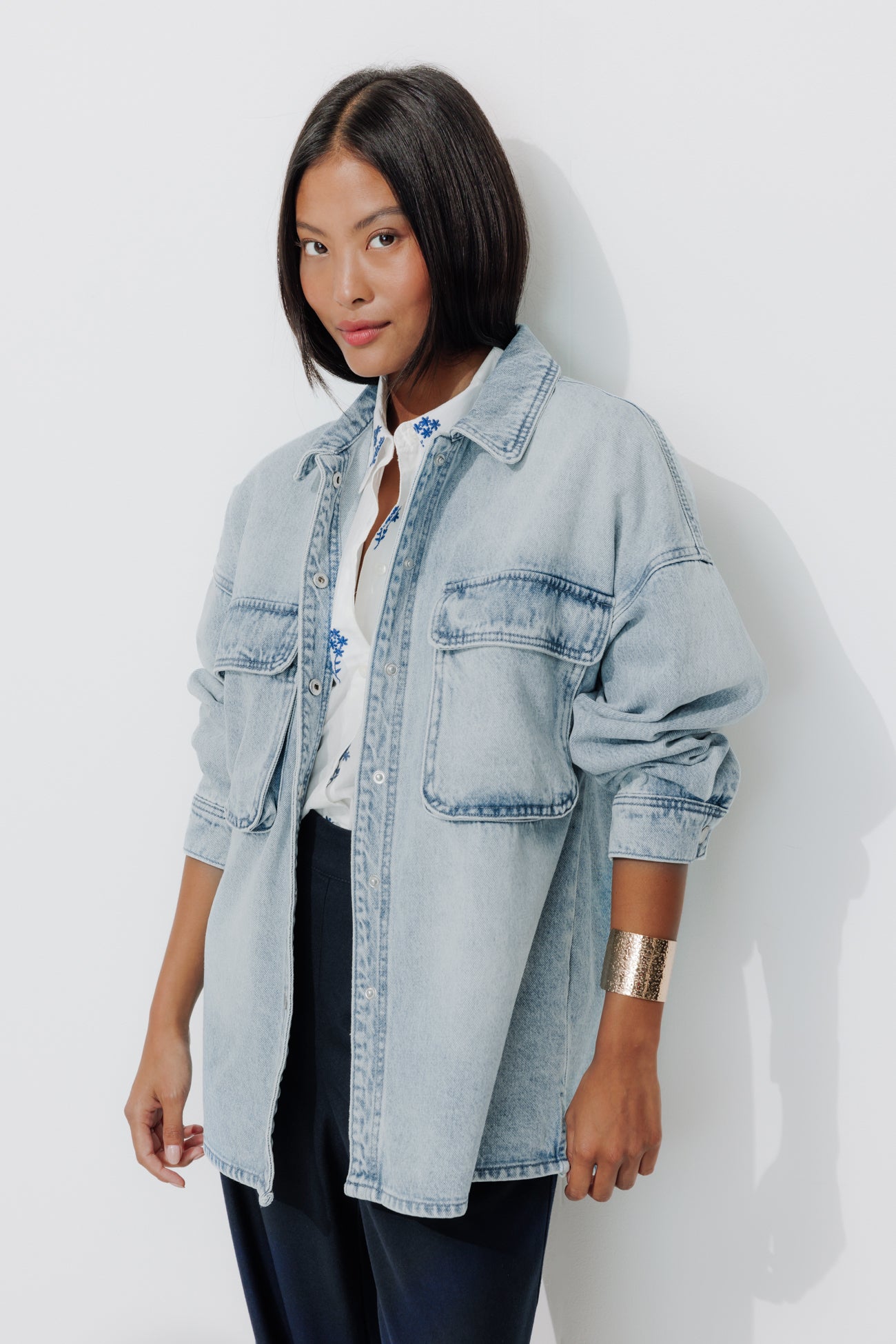 Oversized denim shirt - Medium denim