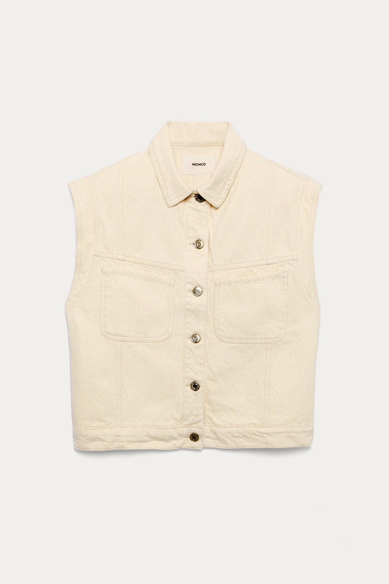 Sleeveless jacket - Ecru