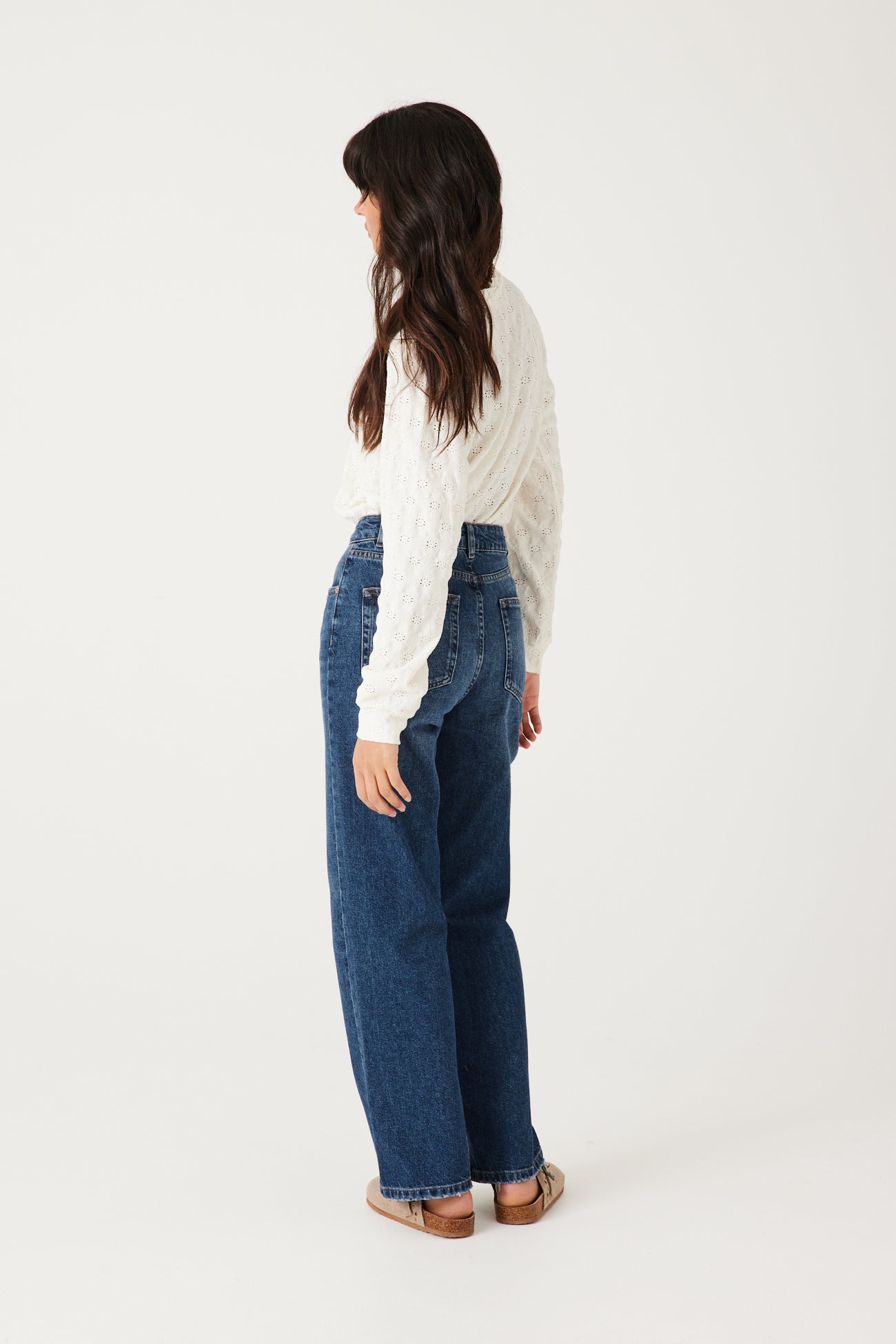 High-waist straight leg jeans - Light denim