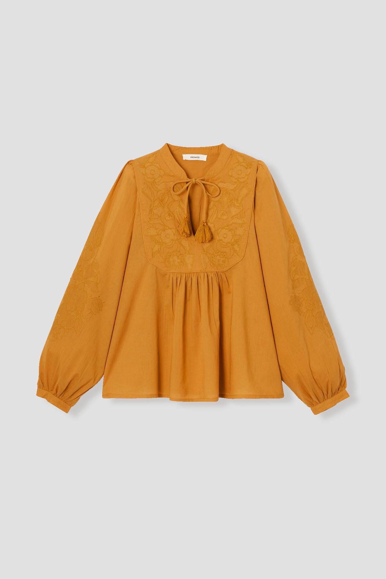 Embroidered blouse - Ochre