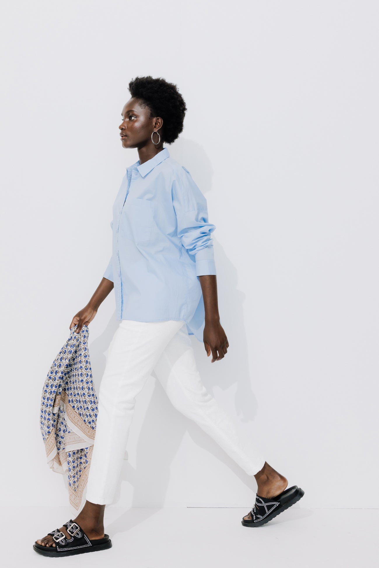 GASTON slim-leg crop trousers - White