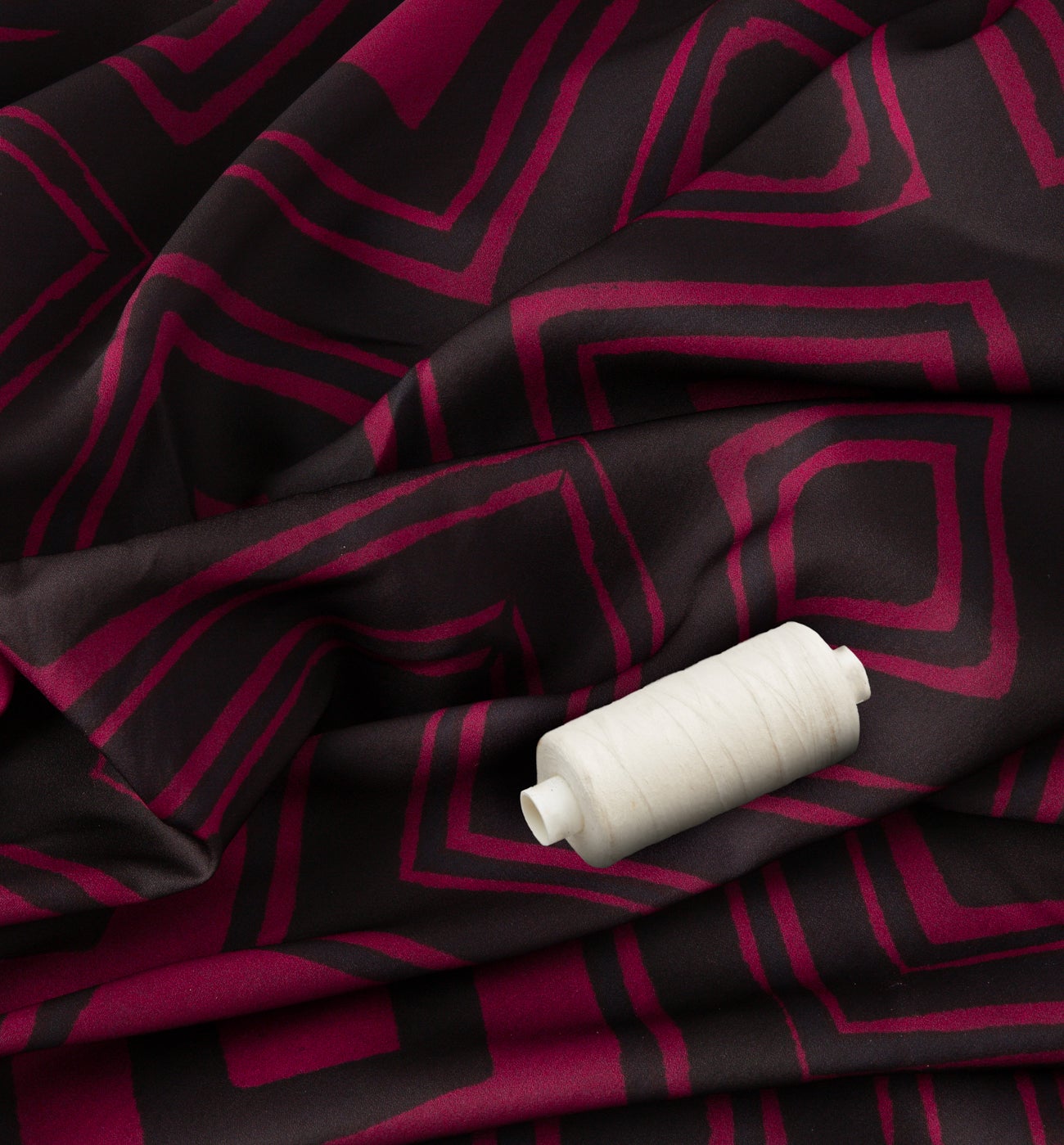 Polyester satin fabric cut - Pink print