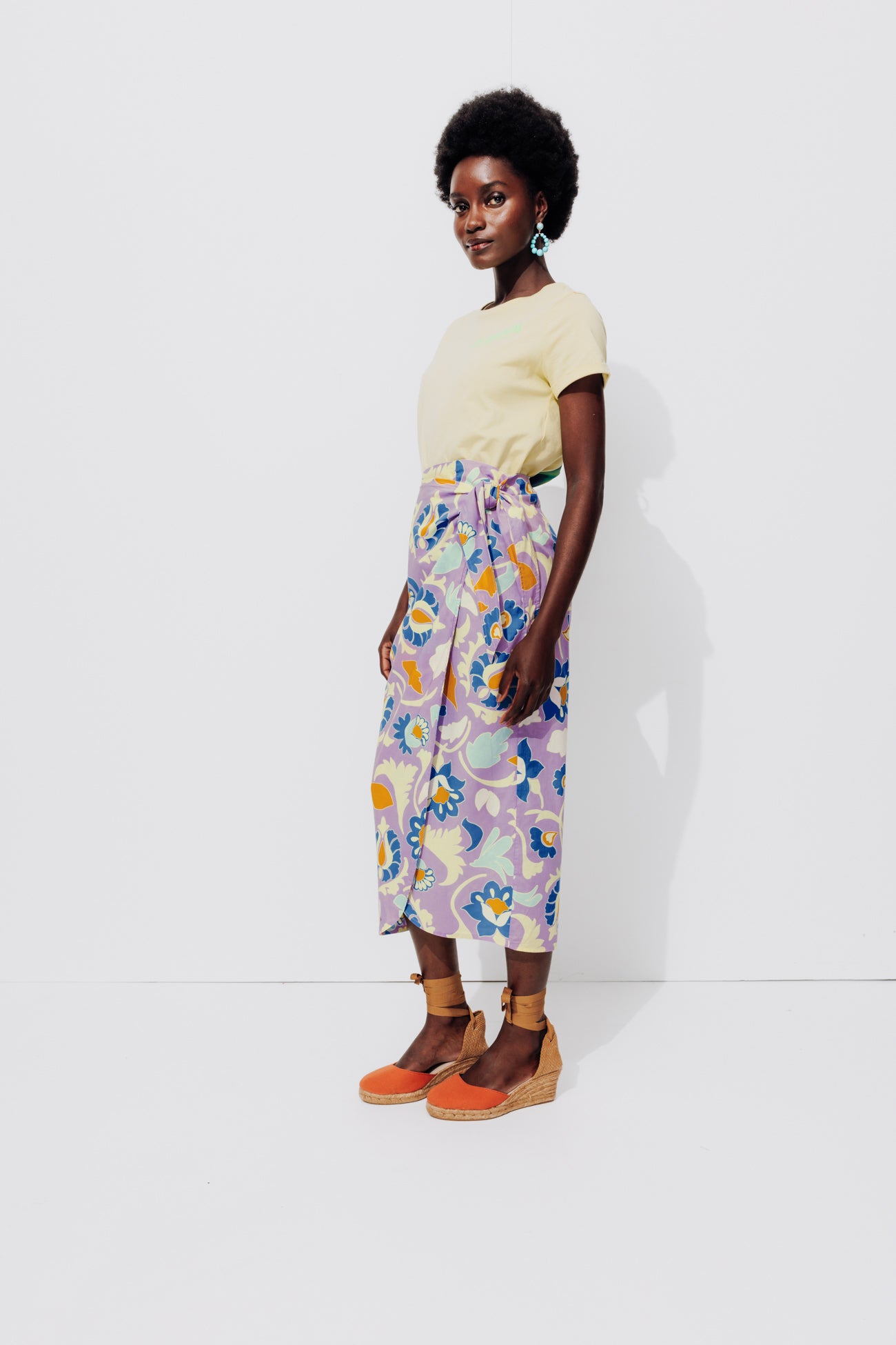 Crossover skirt - Light violet print