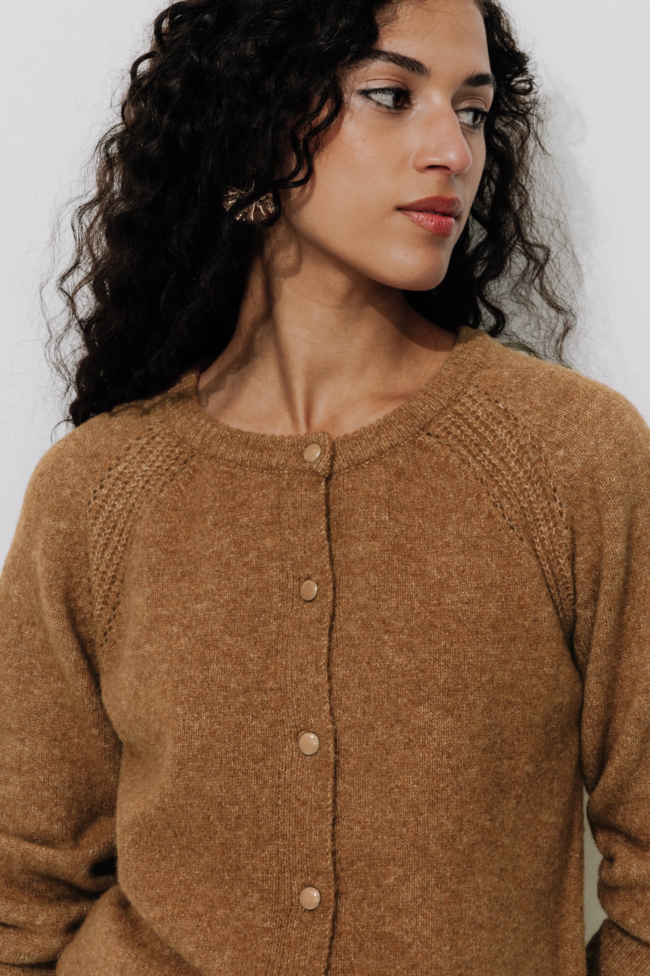 Soft button cardigan - Violet