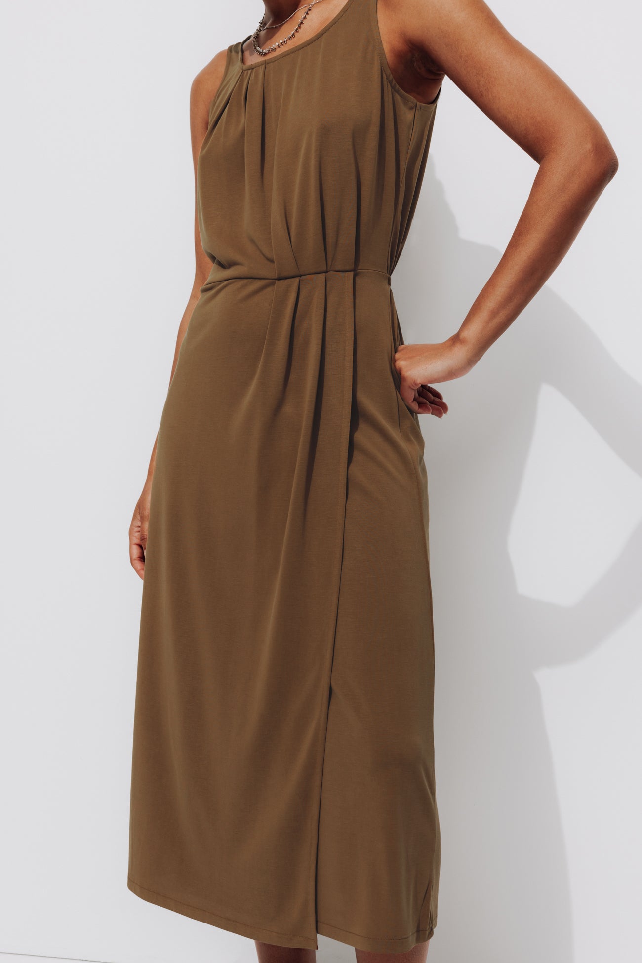 Jersey sleeveless dress - Black