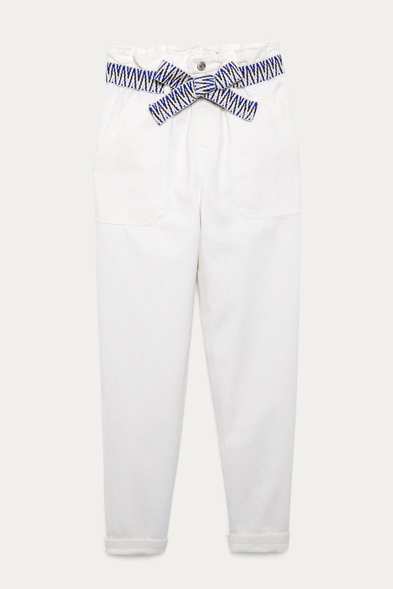 High-waist trousers - Ecru