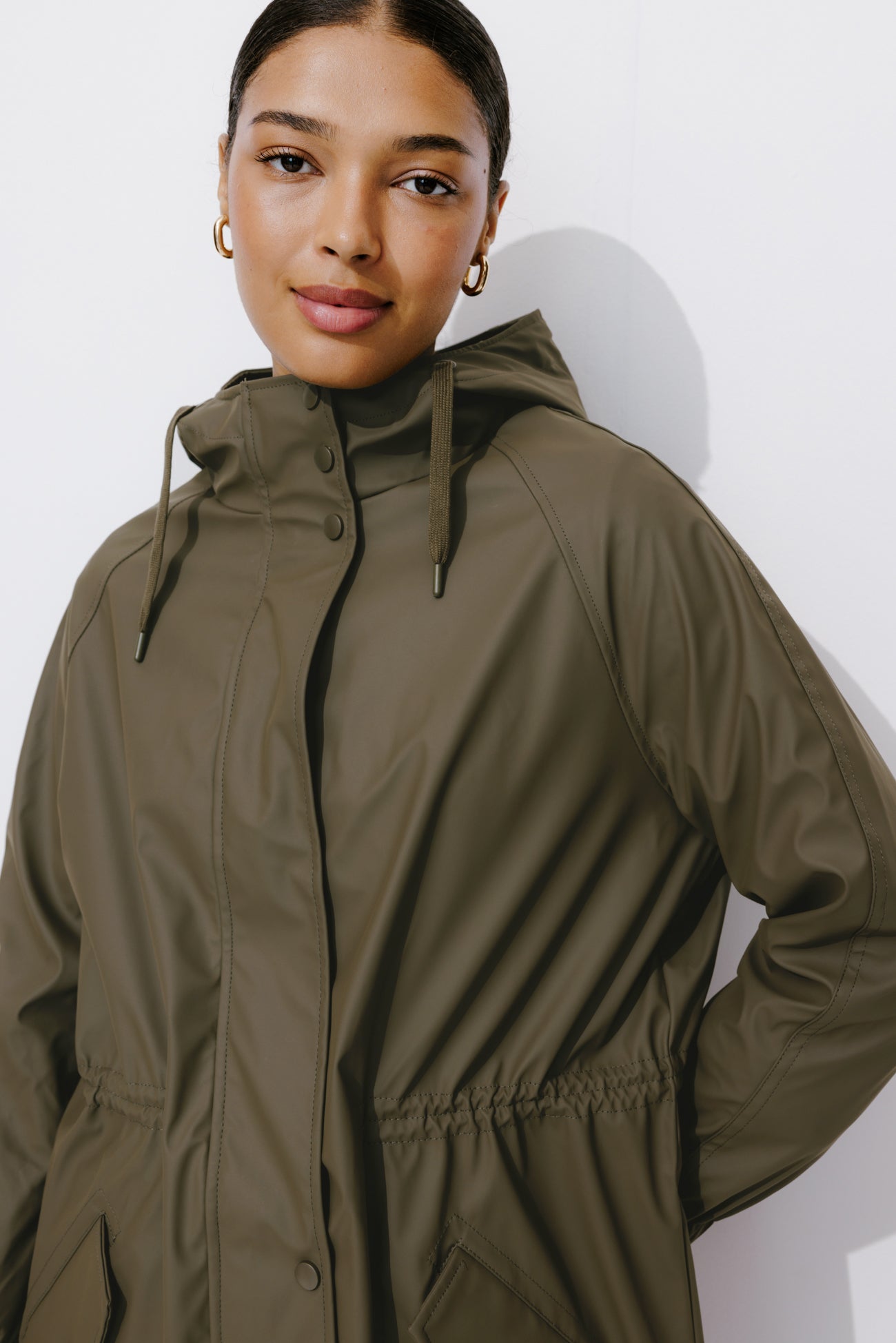 Shower-resistant parka - Navy blue