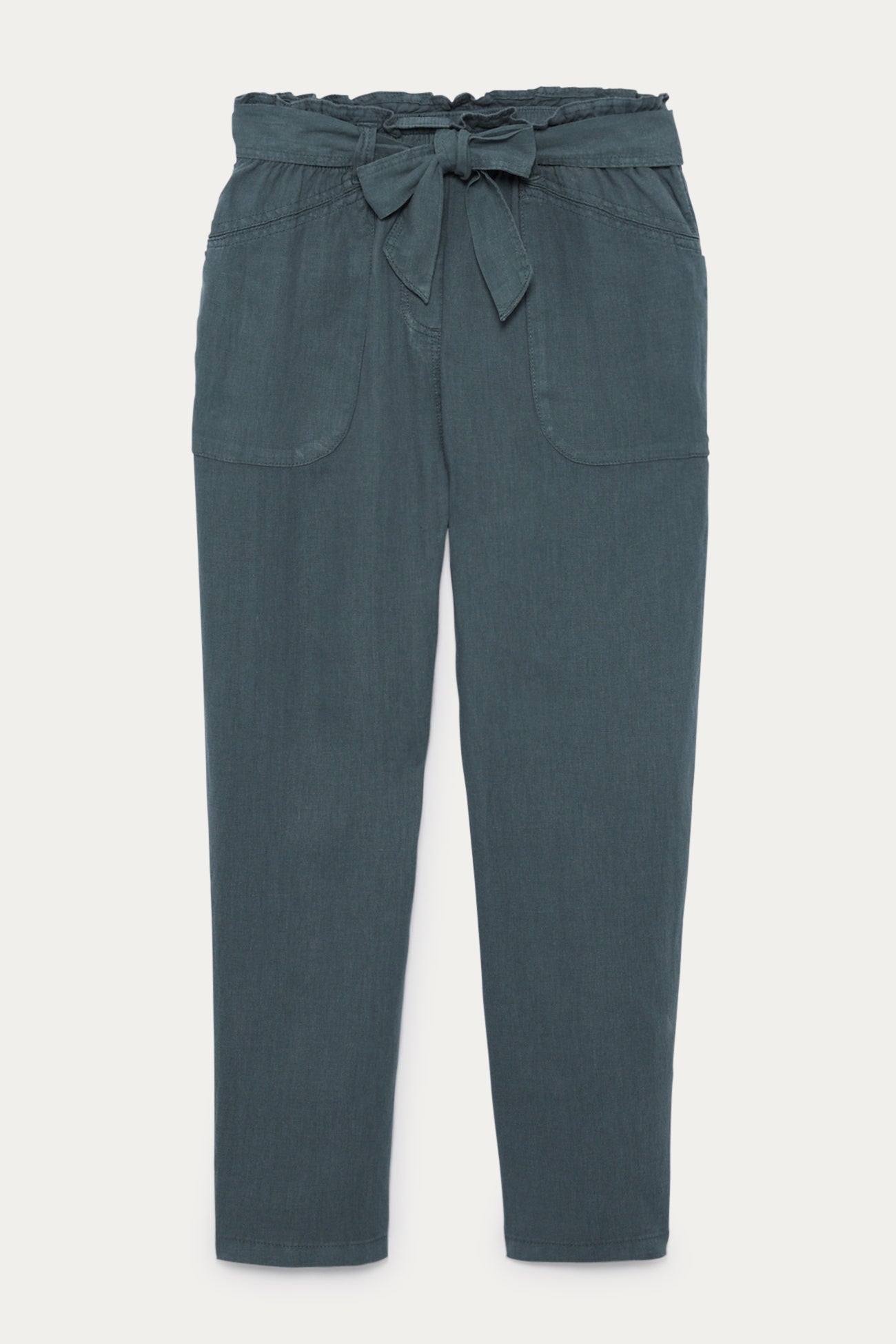 High-waist linen trousers - Green