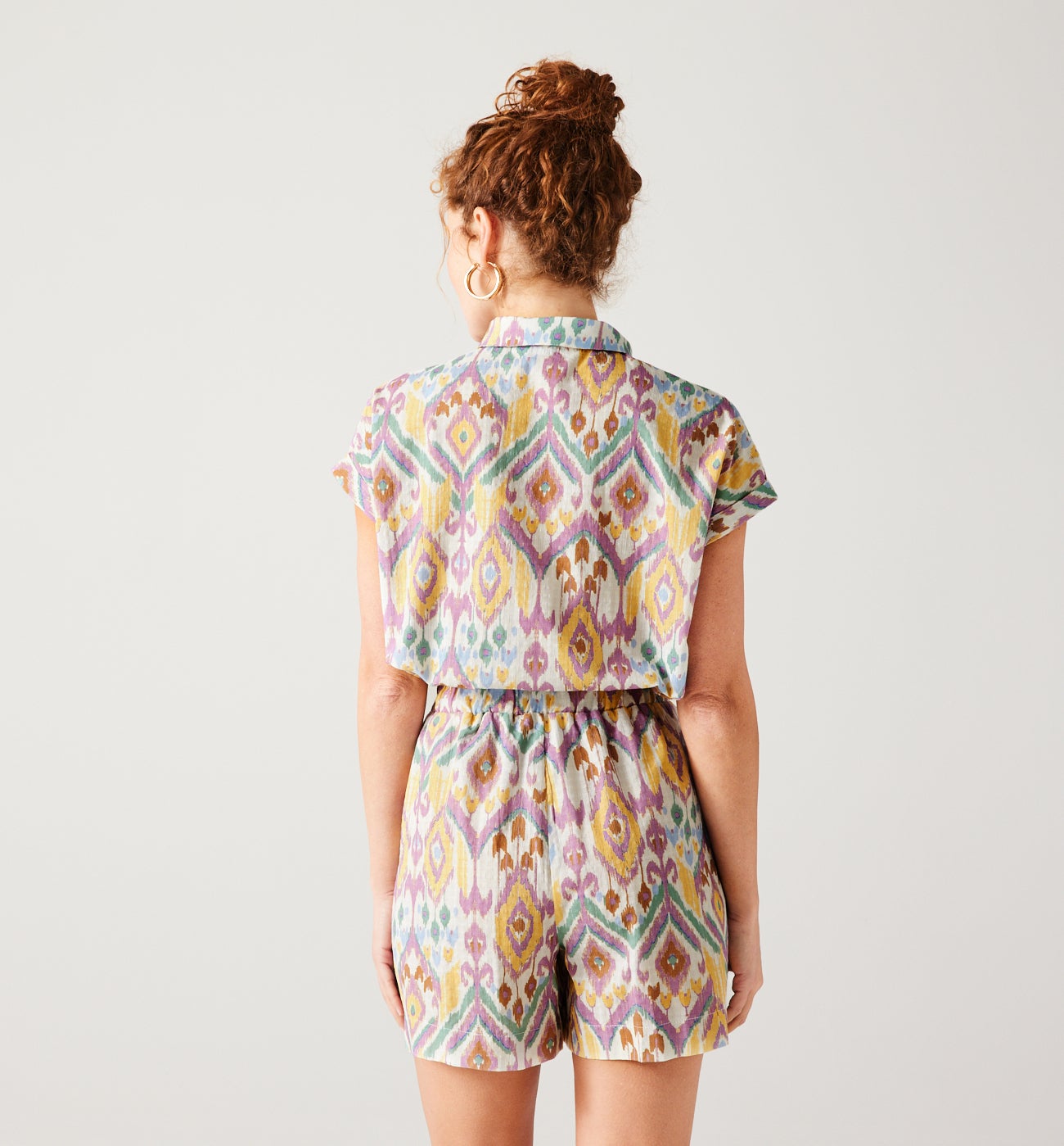 Ikat pattern shirt - Ecru print