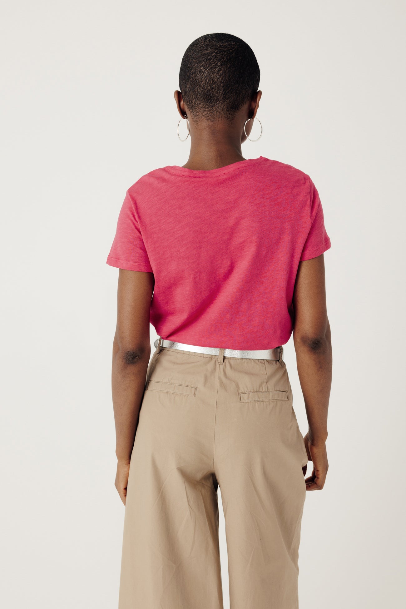 V-neck top - Raspberry red