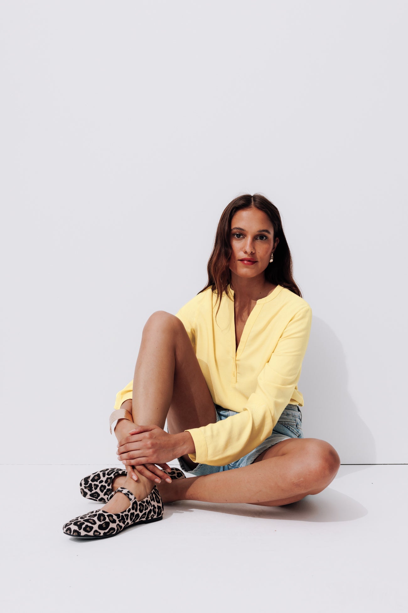 Tunic neckline blouse - Yellow