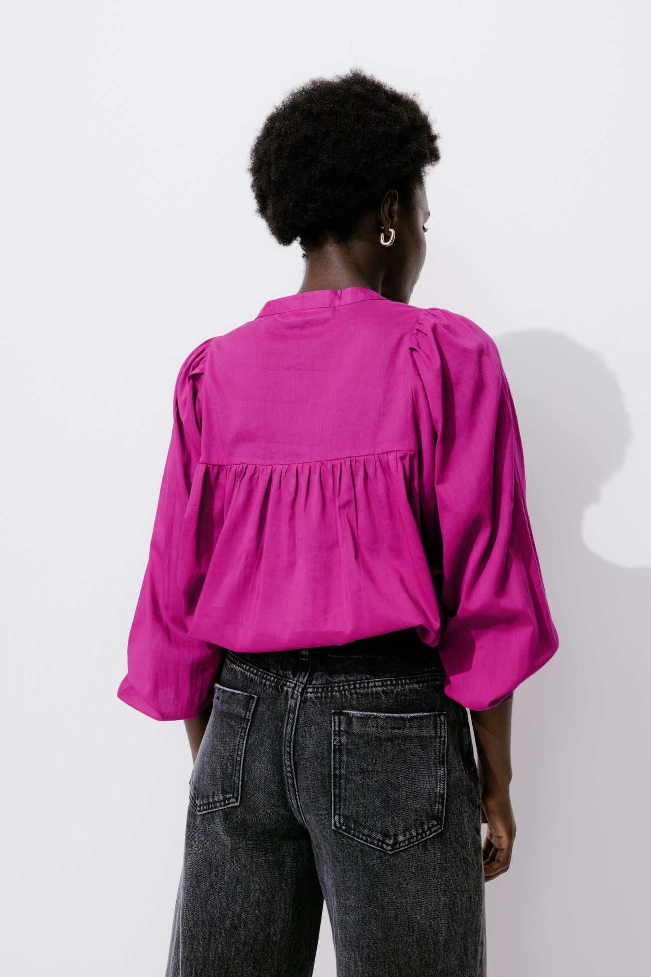Plain cotton blouse - Light violet