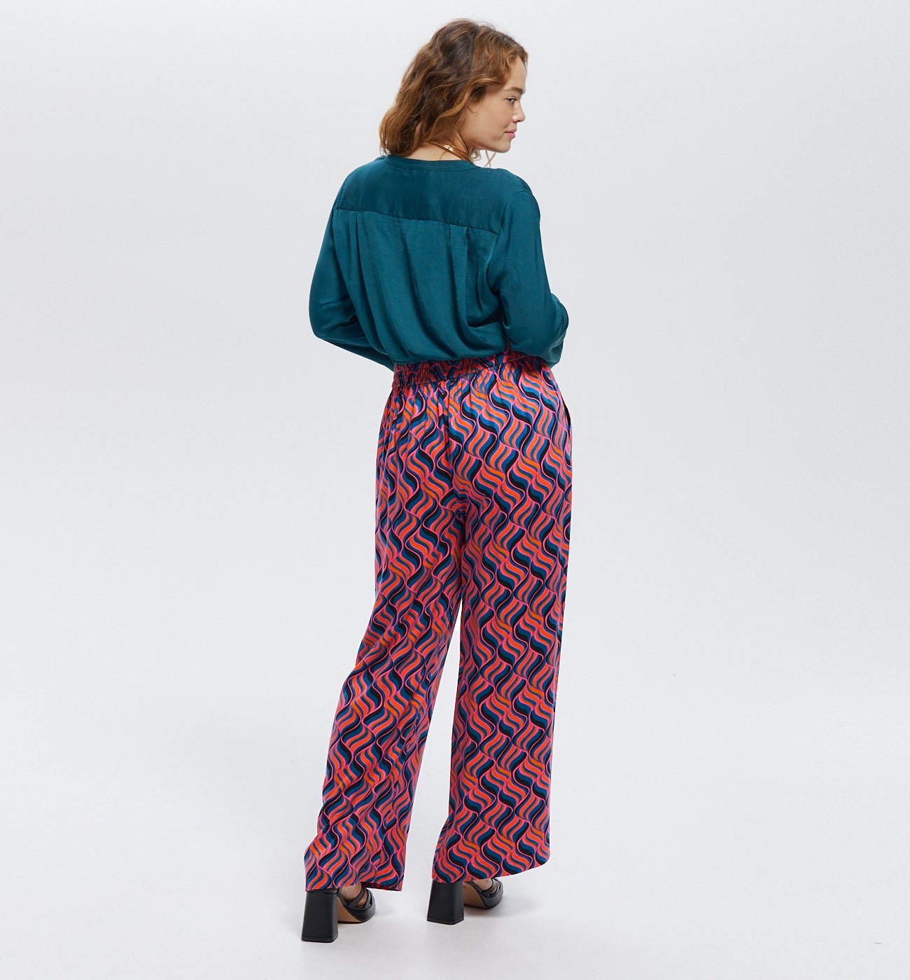 High-waist wideleg trousers - Black